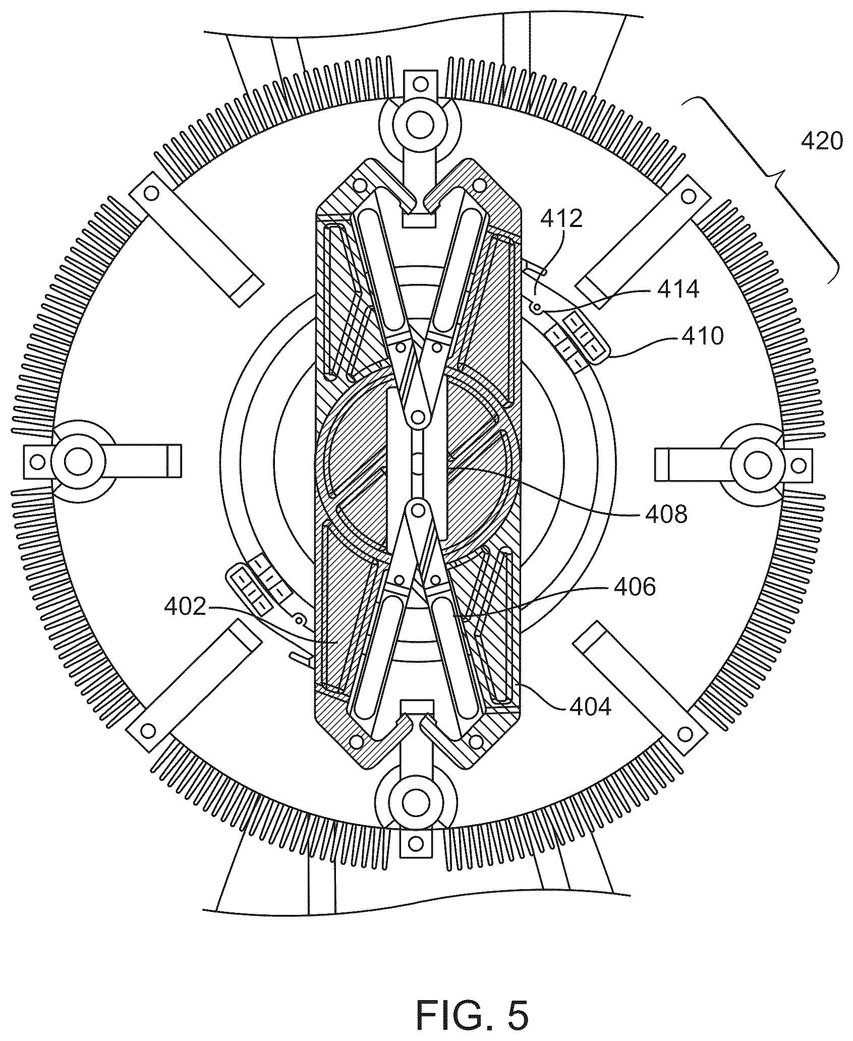 Patent US12617527 Figure 8 – Scissoring mechanisms deploying at low speed
