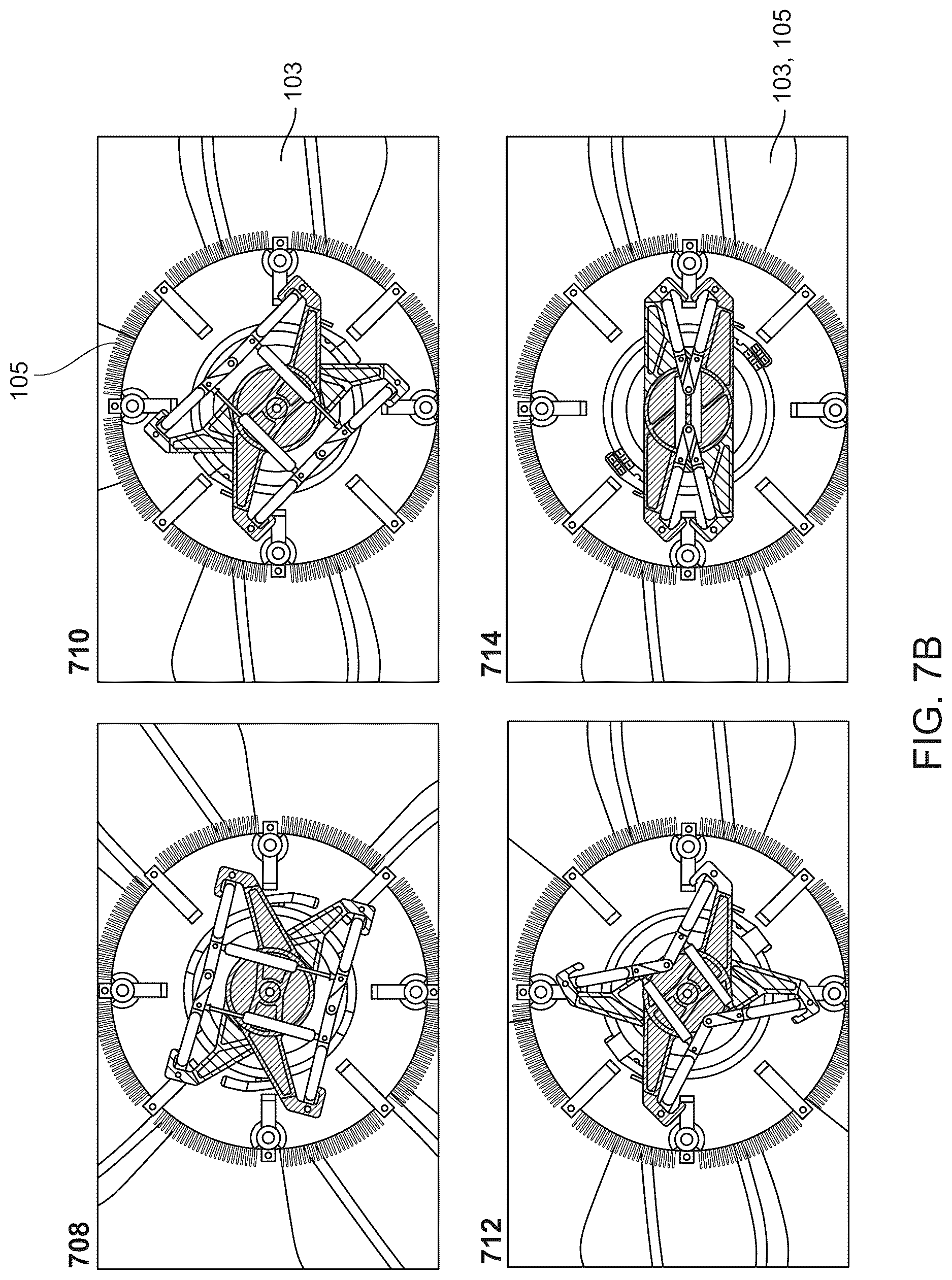 Patent US12617527 Figure 11 – Scissoring mechanisms deploying at low speed