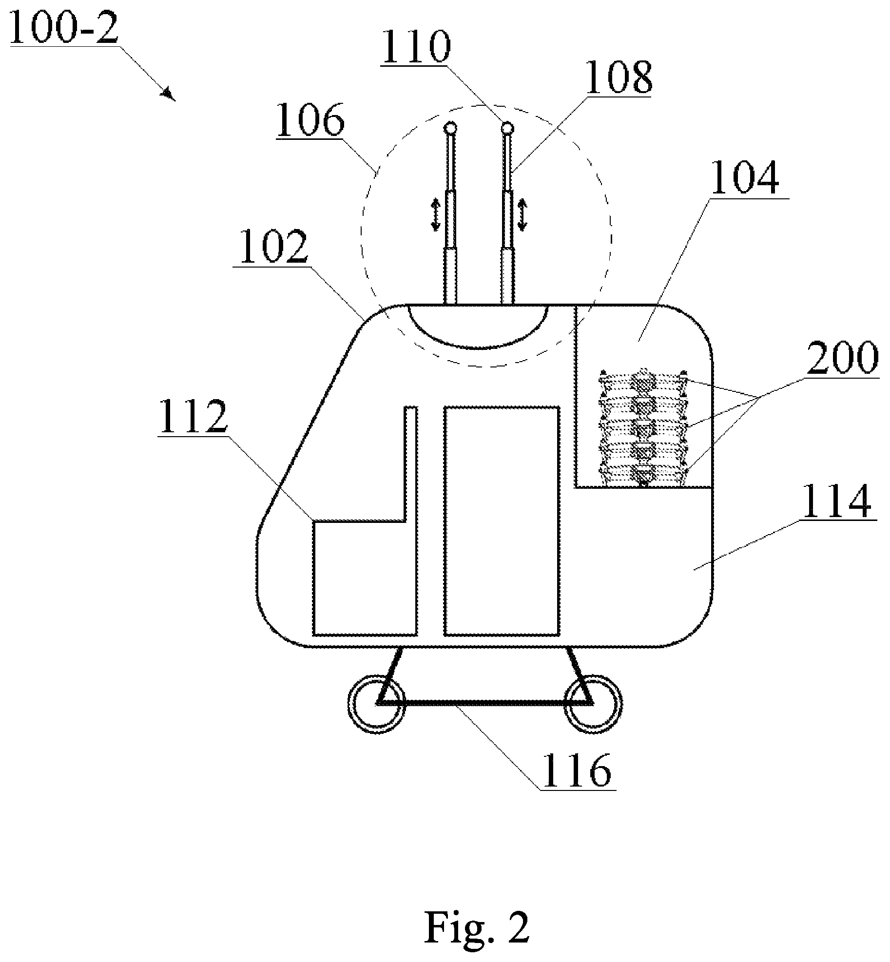 Patent US12617530 Figure 2 – Vehicle, transport system (variants) and method of moving vehicle