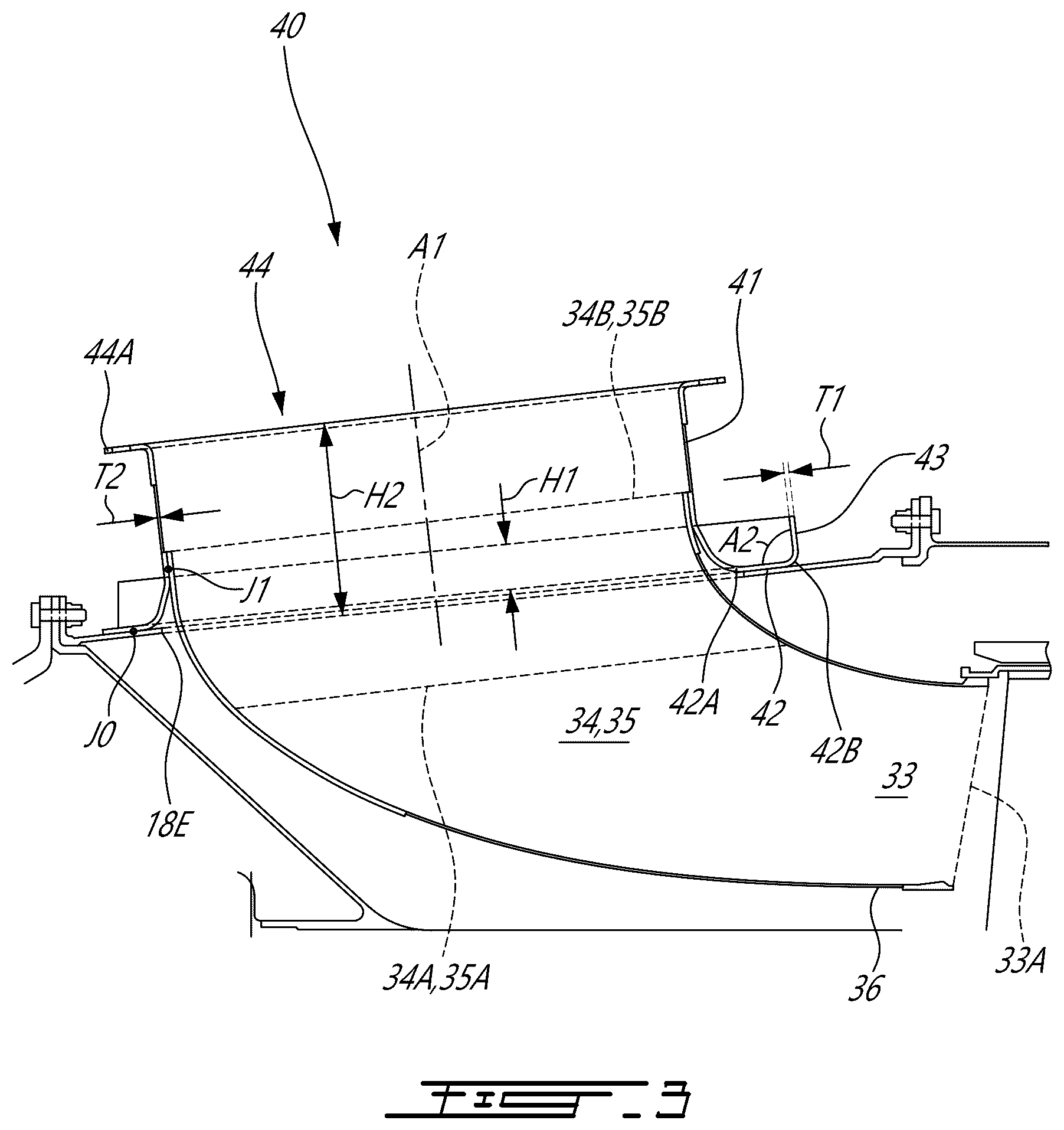 Patent US12617541 Figure 3 – Exhaust case for aircraft engine