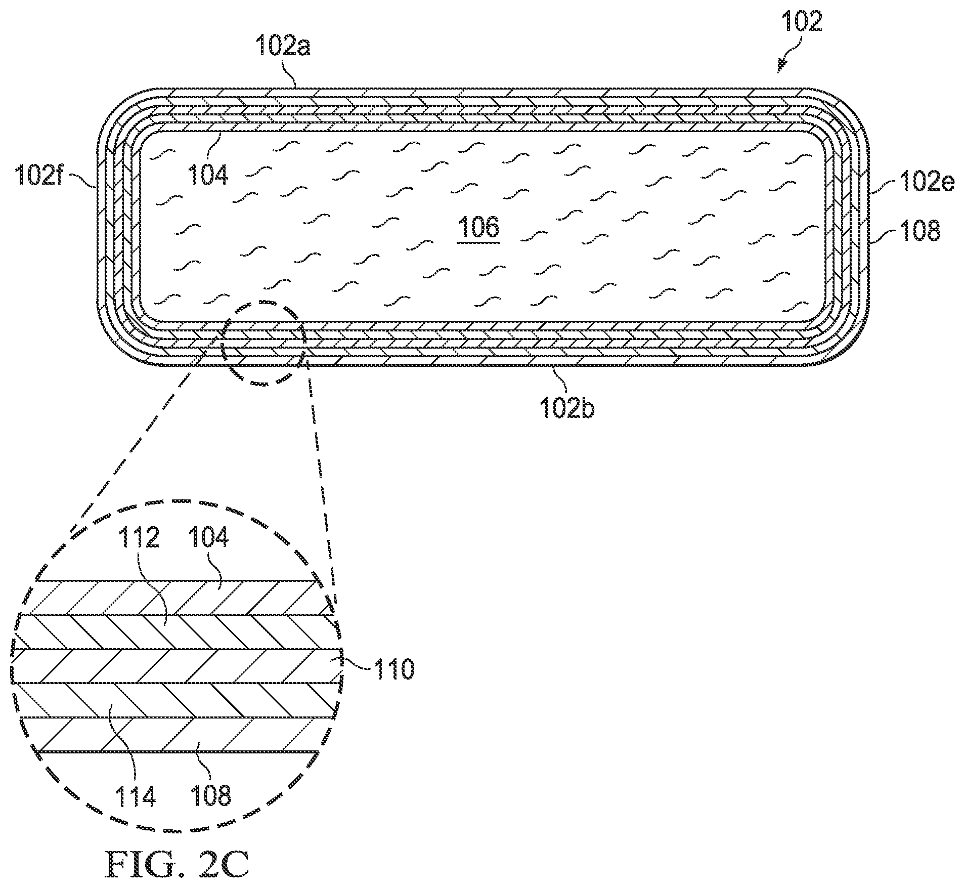 Patent US12617545 Figure 3 – Aircraft liquid containment cell including self-sealing structure