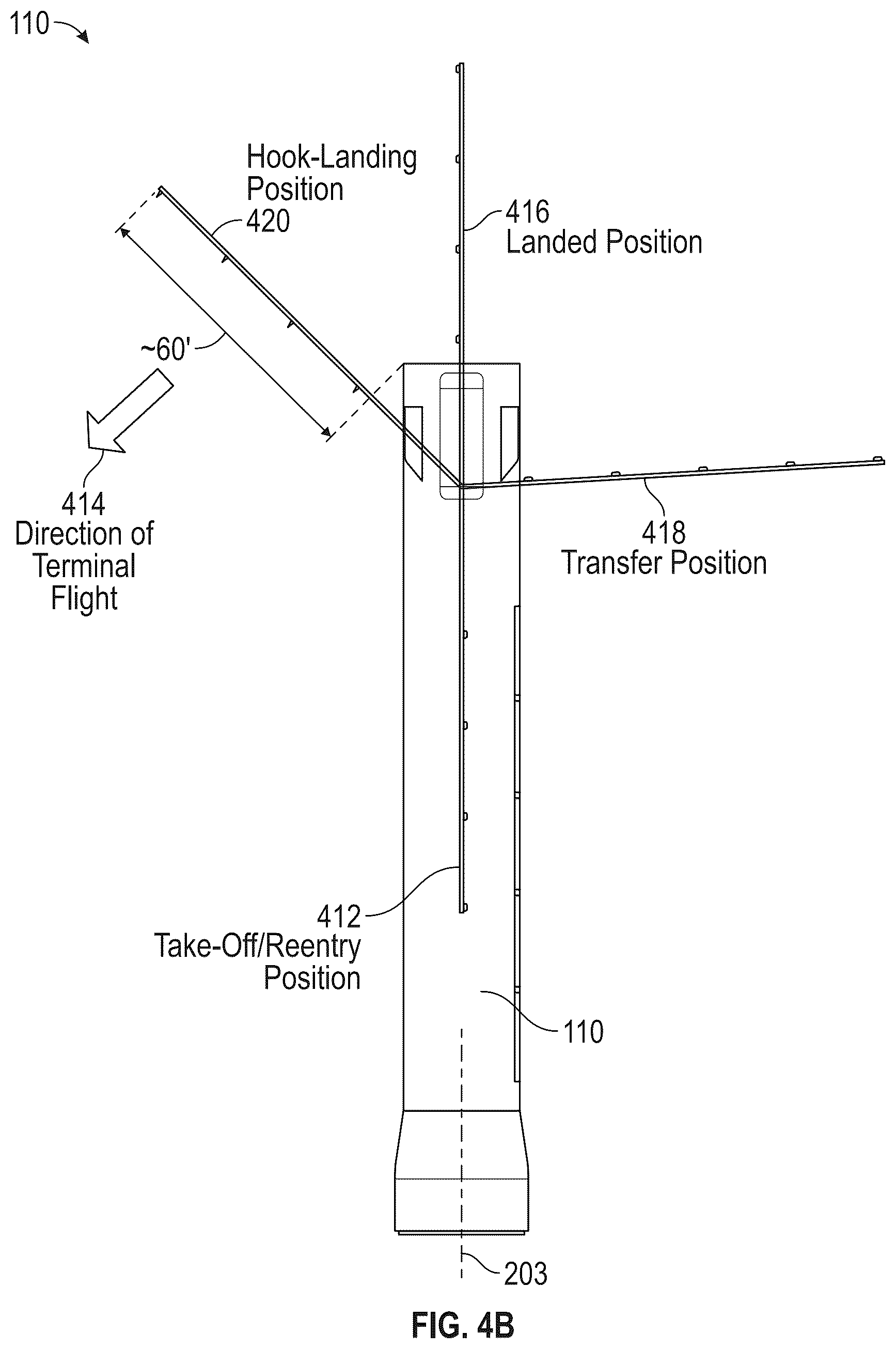 Patent US12617557 Figure 7 – System for receiving a descending rocket on a semisubmersible vessel using a suspended cable