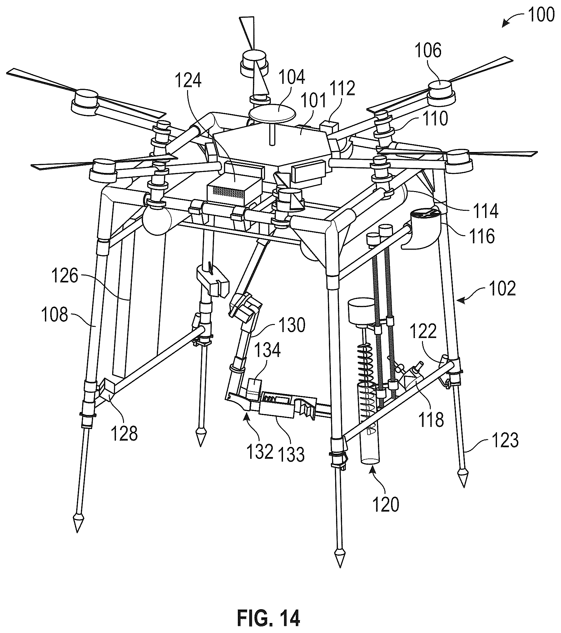 Patent US12617561 Figure 10 – Robotic multicopter sampler for infield crop and soil health sensing and tissue sample collection