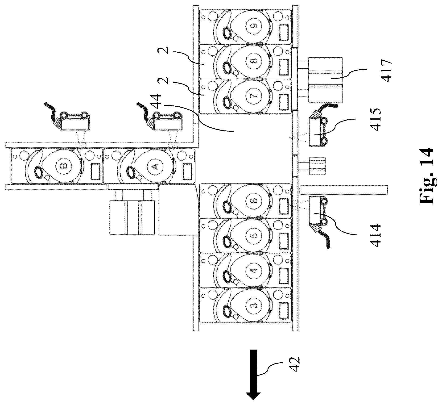 Patent US12617569 Figure 12 – Primary packaging line for ophthalmic articles