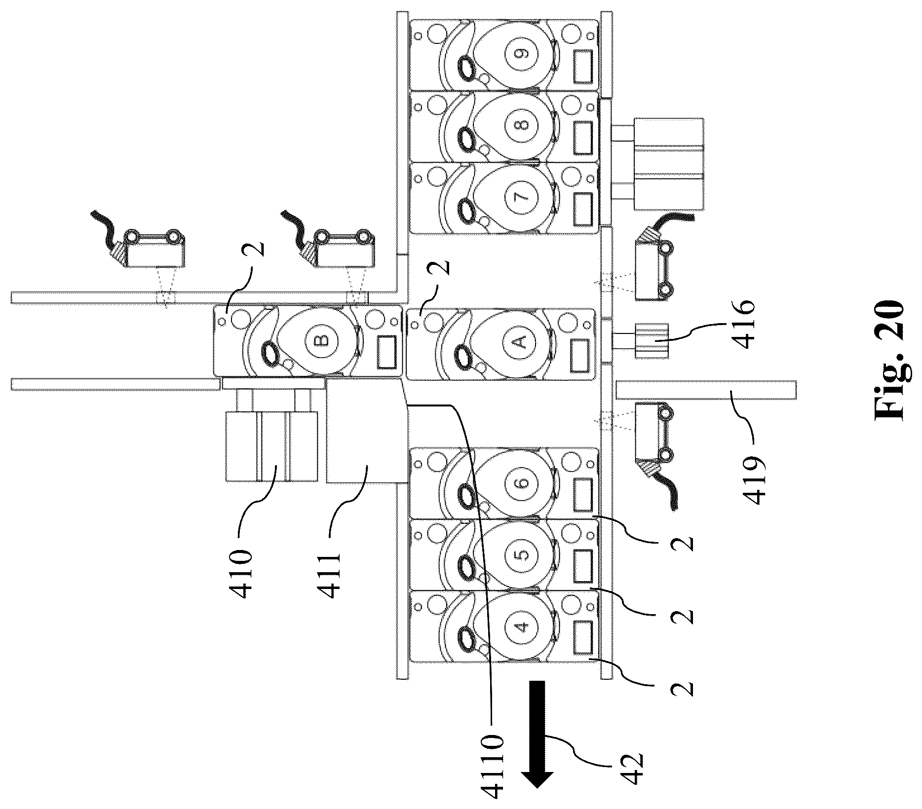 Patent US12617569 Figure 18 – Primary packaging line for ophthalmic articles