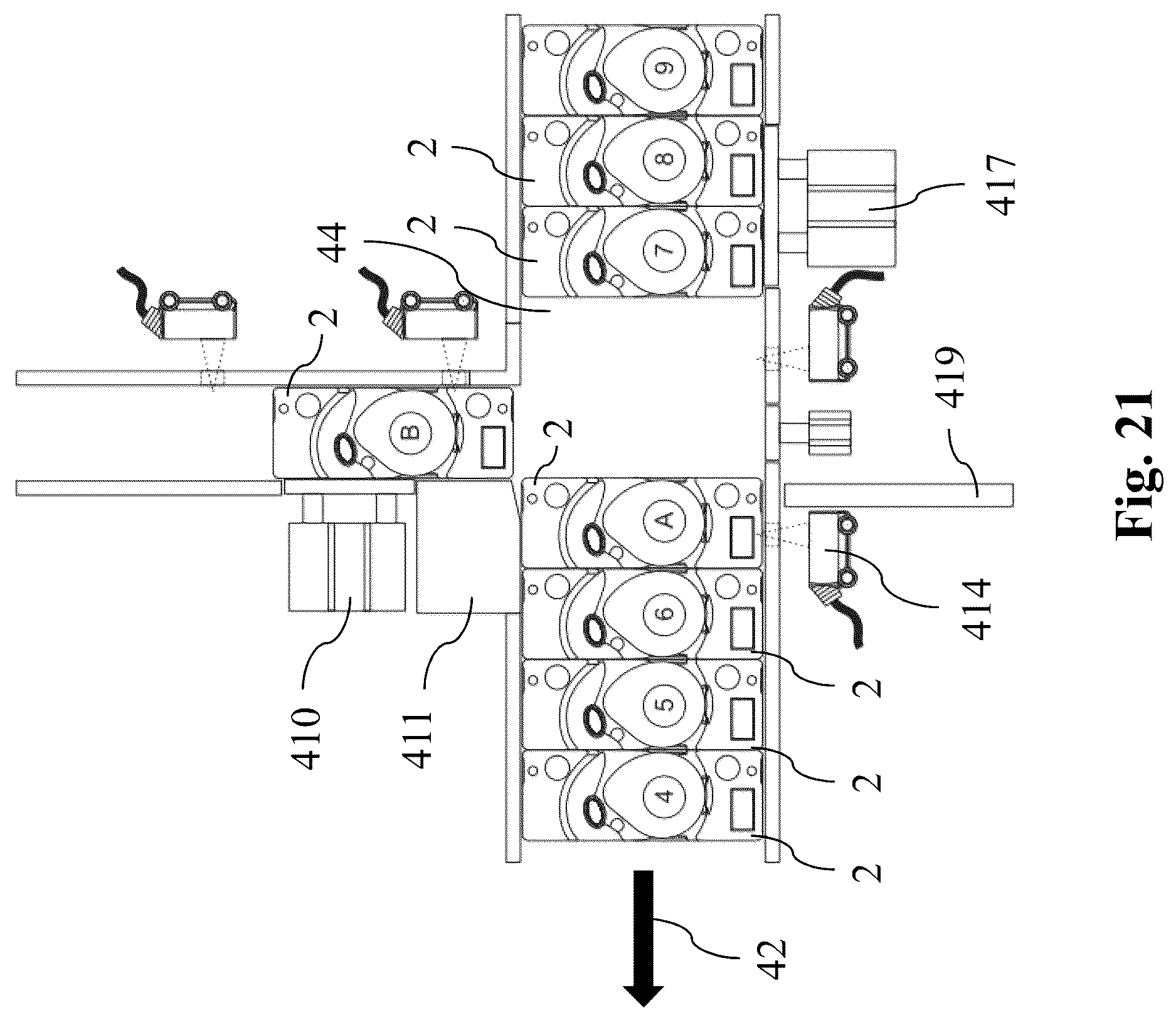 Patent US12617569 Figure 19 – Primary packaging line for ophthalmic articles