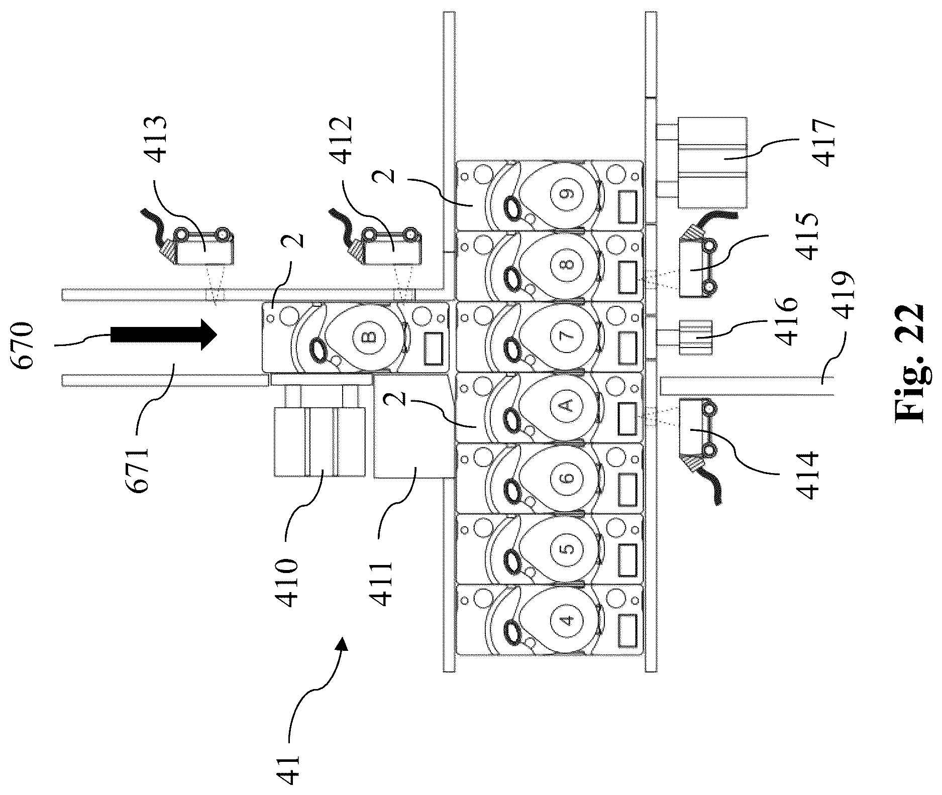 Patent US12617569 Figure 20 – Primary packaging line for ophthalmic articles