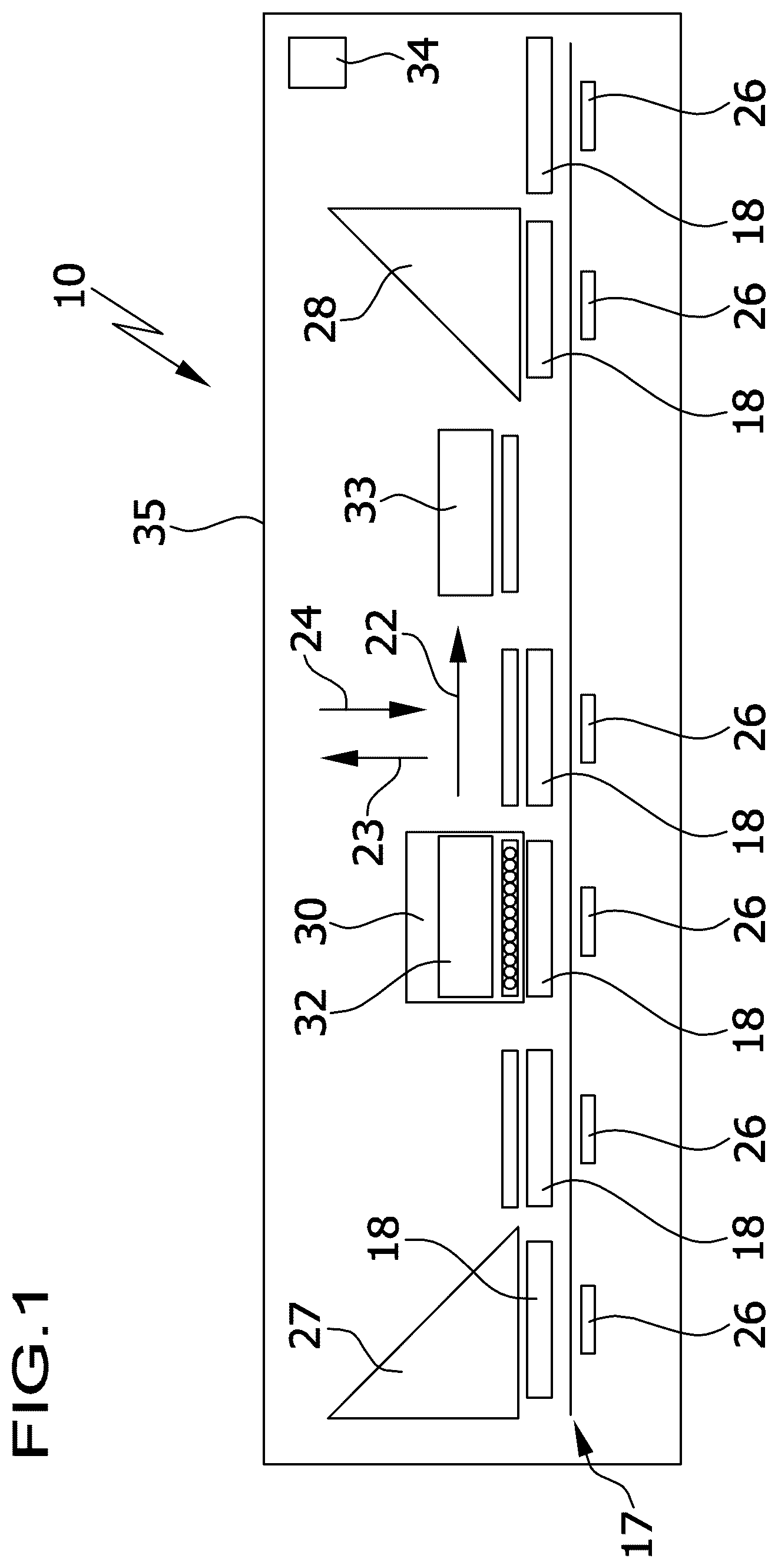 Patent US12617571 Figure 1 – Fixing apparatus for a container, and system for processing containers