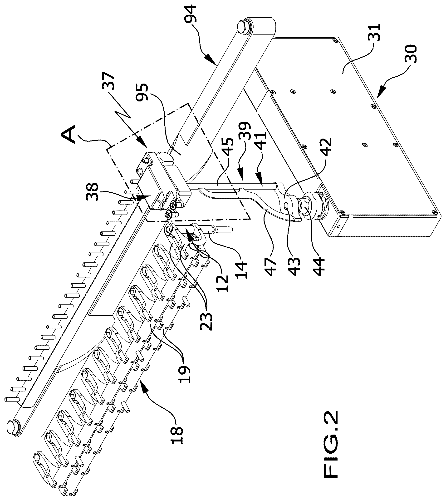 Patent US12617571 Figure 2 – Fixing apparatus for a container, and system for processing containers