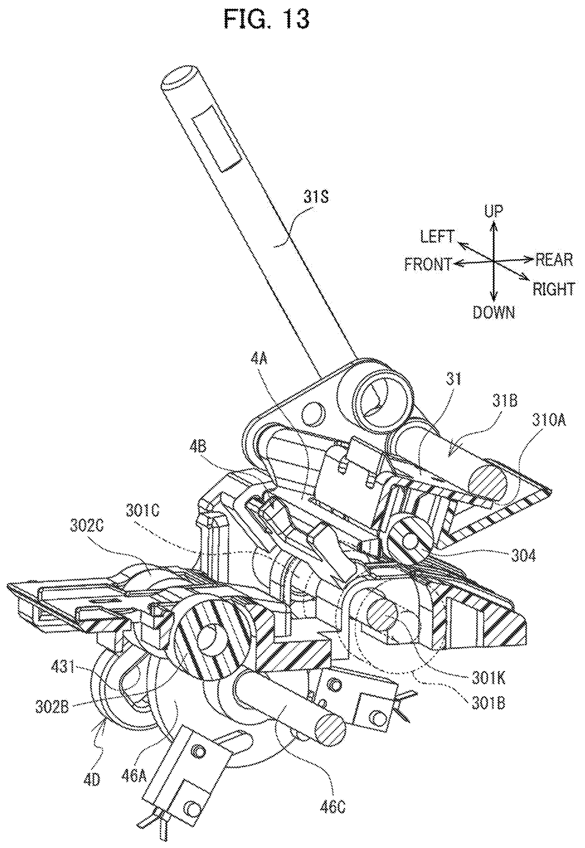 Patent US12617575 Figure 13 – Label affixing device including peeling part peeling label off release material, affixing part affixing label to adherend, and discharge part through which release material is discharged