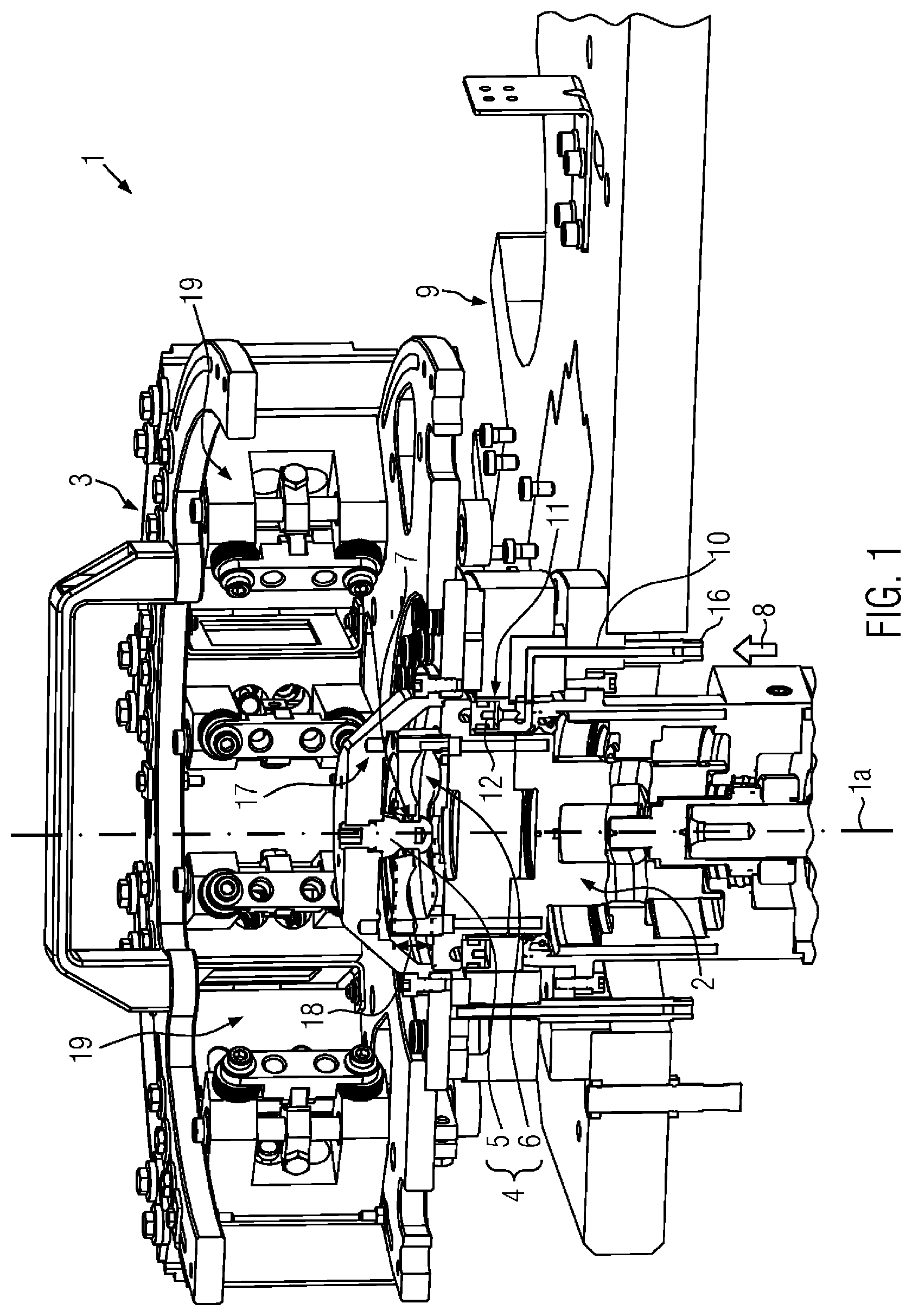Patent US12617576 Figure 1 – Vacuum cylinder unit for transferring labels