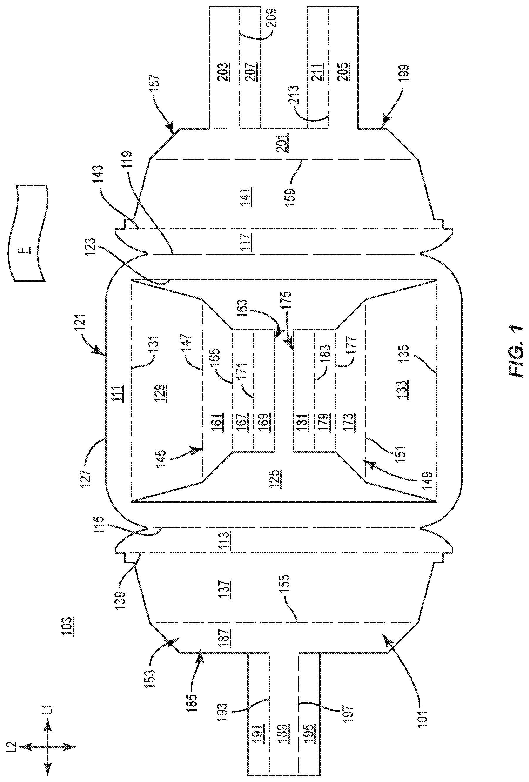 Patent US12617578 — Tray with divider features — Figure 1