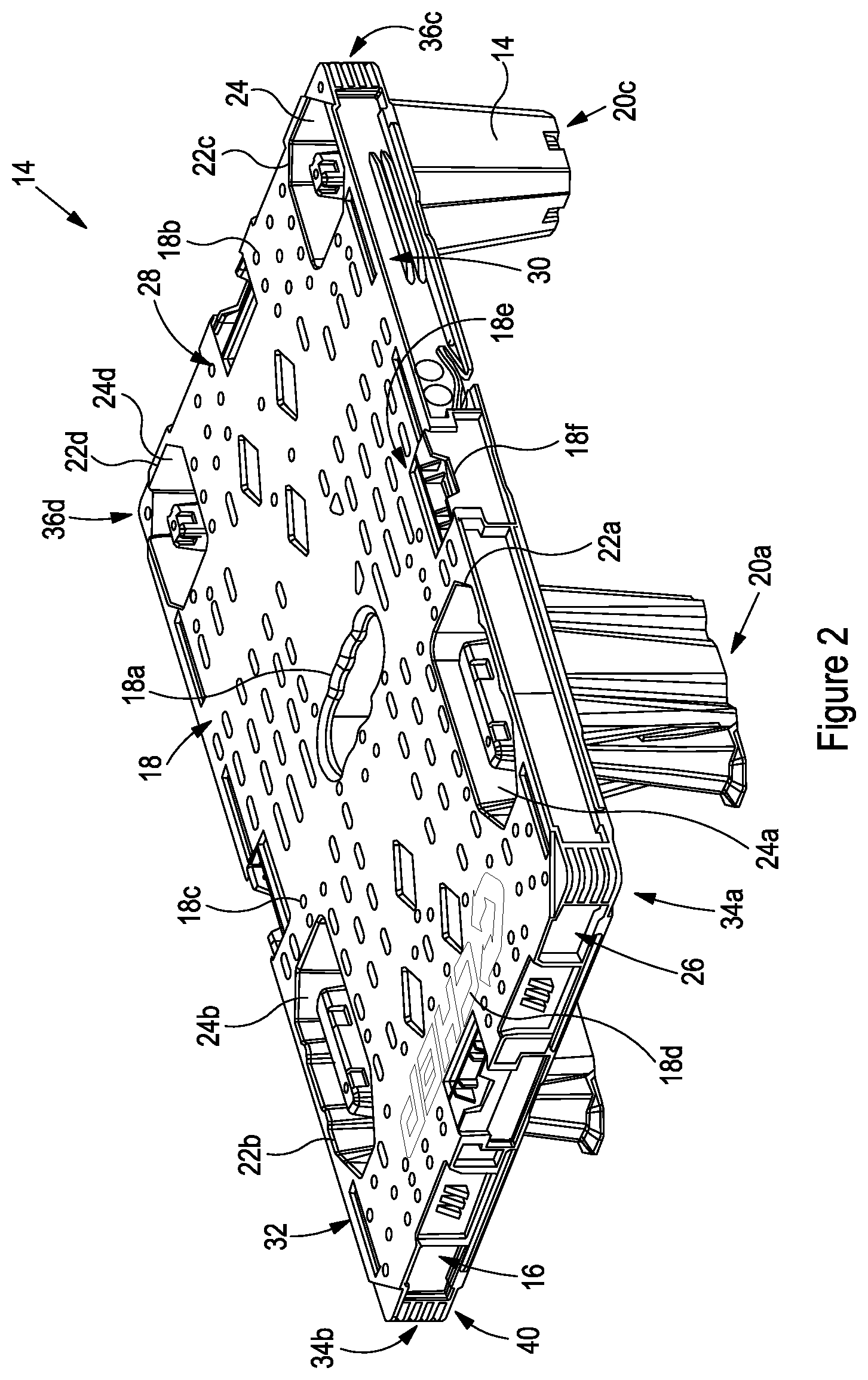 Patent US12617582 Figure 2 – Adjustable elevated stacking pallet support member and methods of elevated stacking of pallets