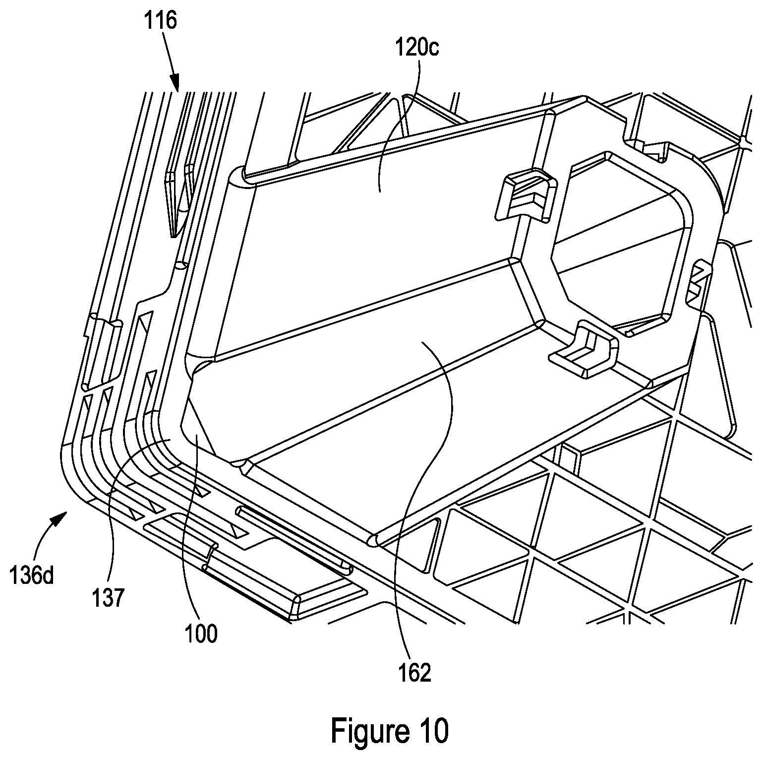 Patent US12617582 Figure 10 – Adjustable elevated stacking pallet support member and methods of elevated stacking of pallets