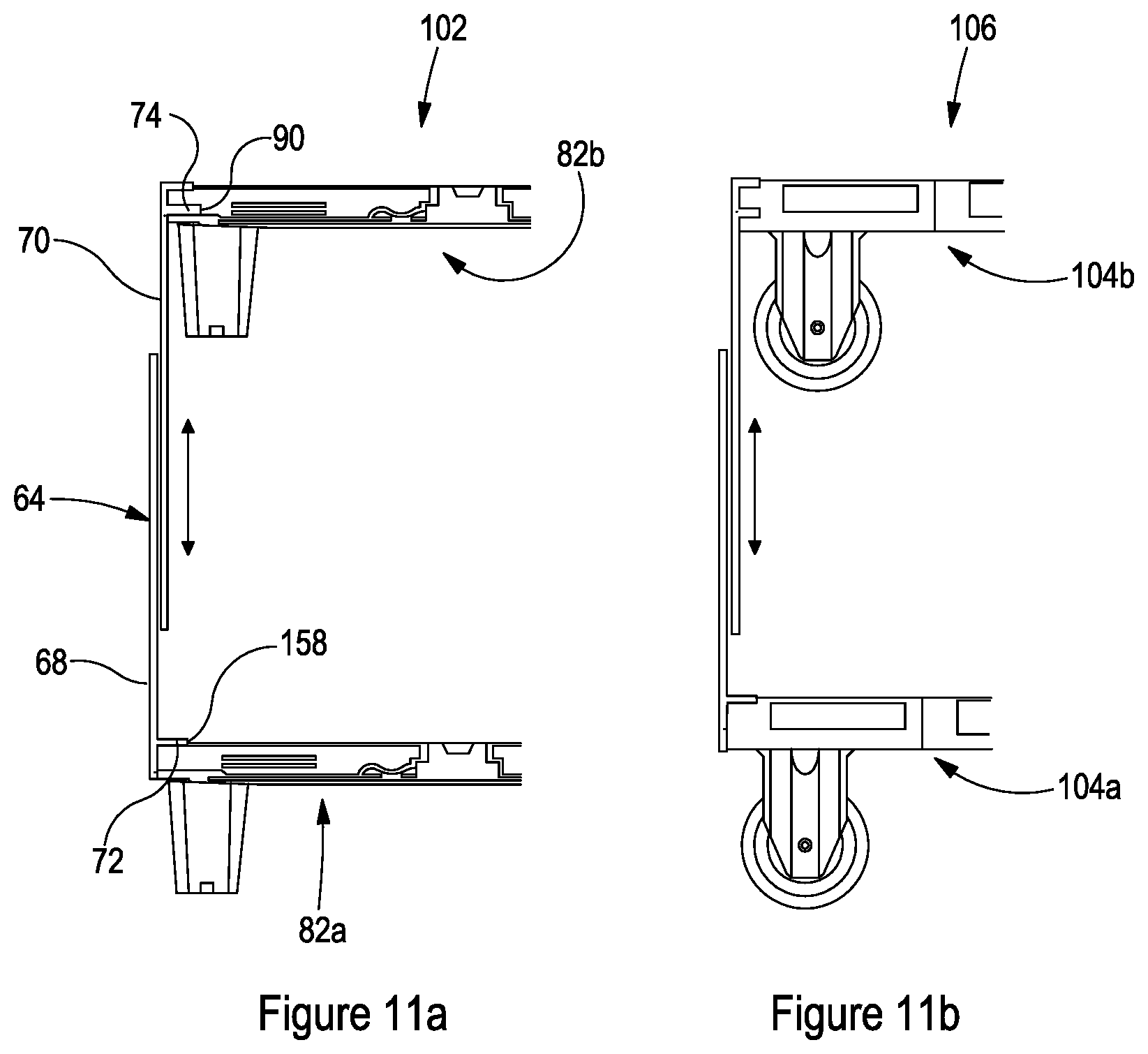 Patent US12617582 Figure 11 – Adjustable elevated stacking pallet support member and methods of elevated stacking of pallets
