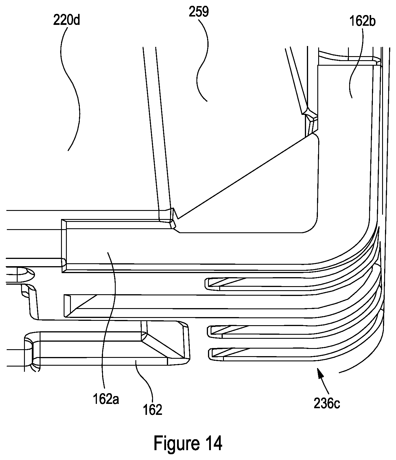 Patent US12617582 Figure 14 – Adjustable elevated stacking pallet support member and methods of elevated stacking of pallets