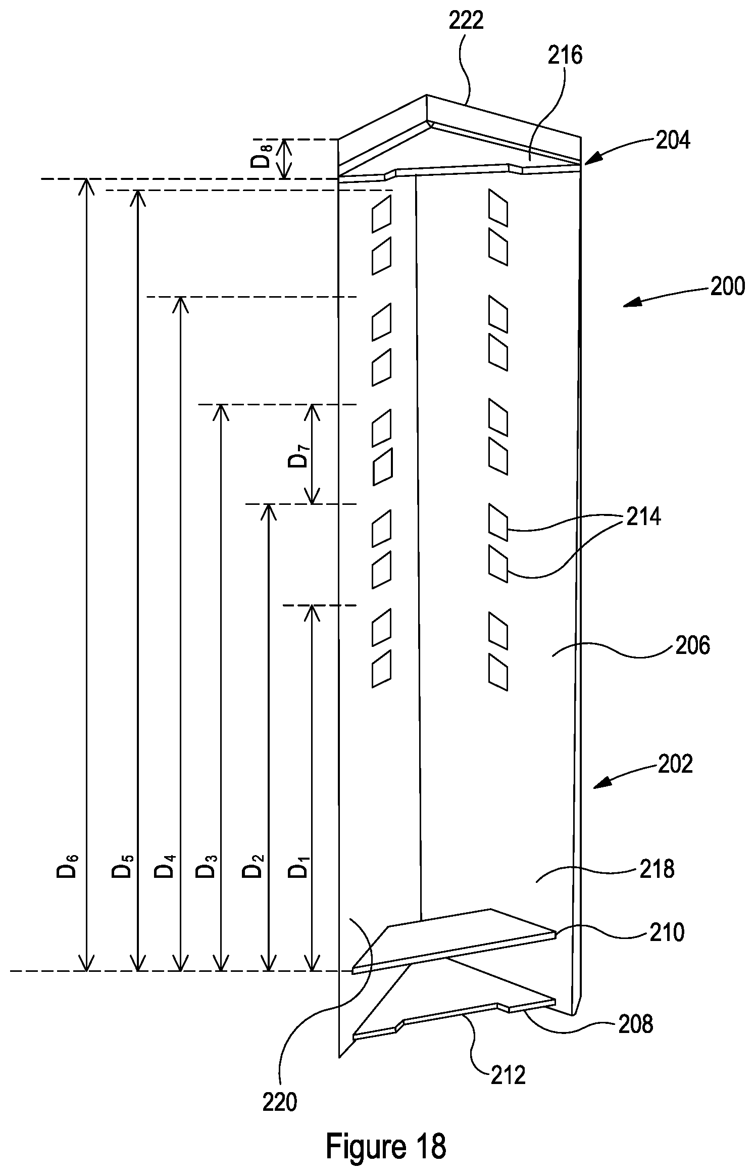 Patent US12617582 Figure 18 – Adjustable elevated stacking pallet support member and methods of elevated stacking of pallets