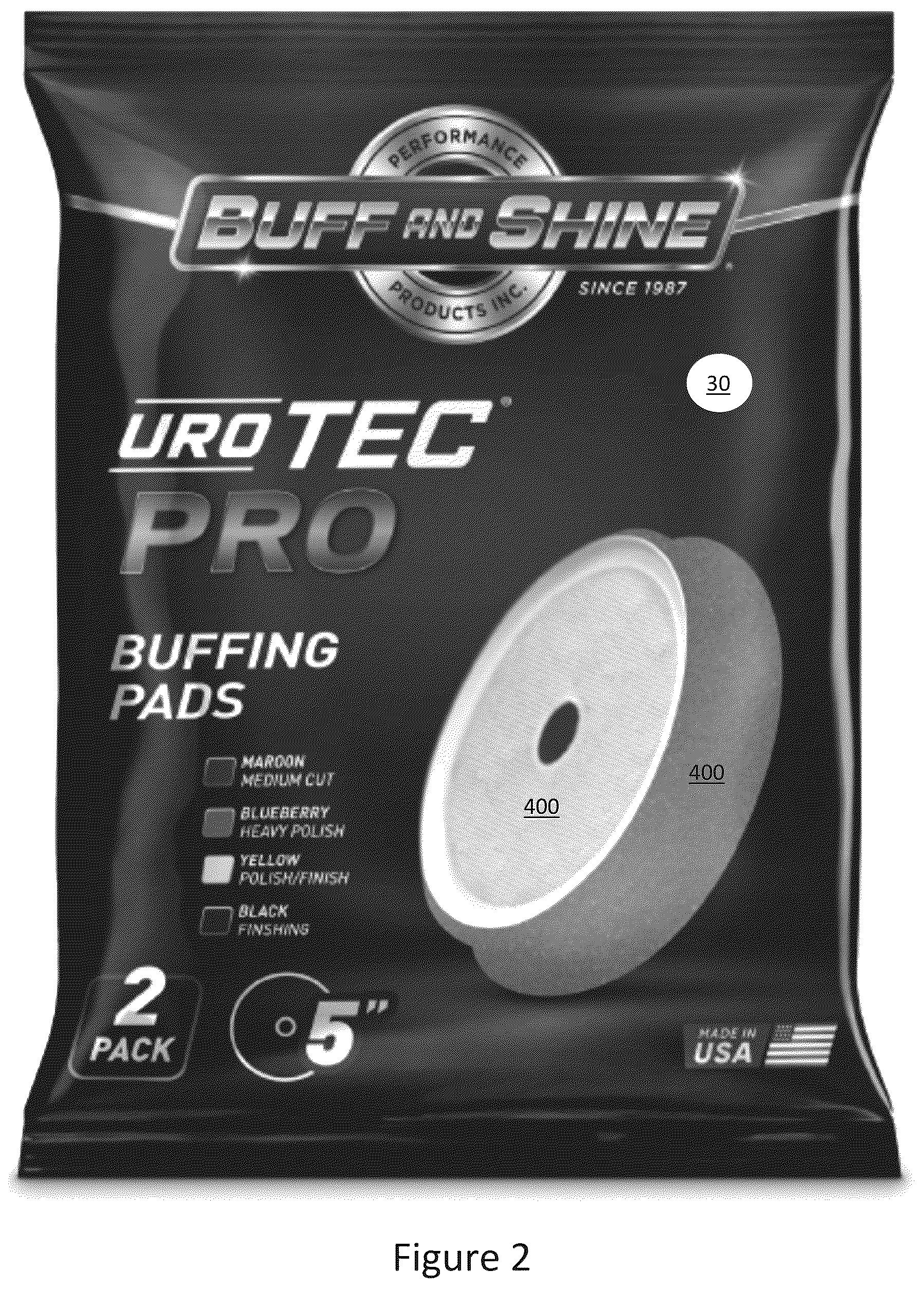 Patent US12617584 Figure 2 – Packaging for a buffing pad