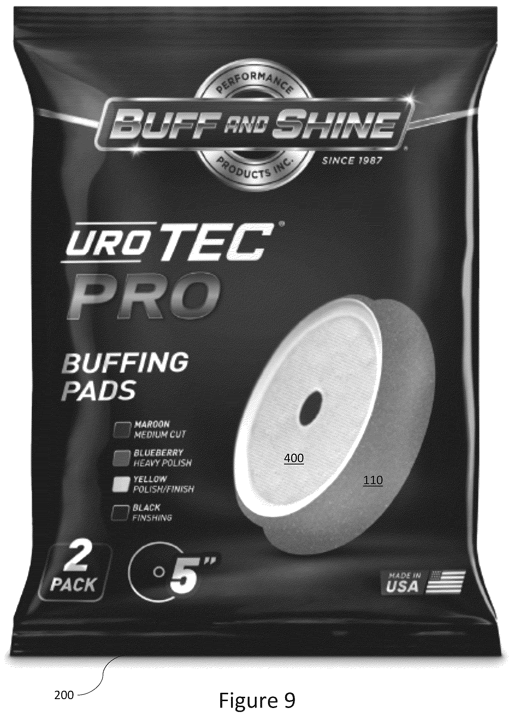 Patent US12617584 Figure 7 – Packaging for a buffing pad