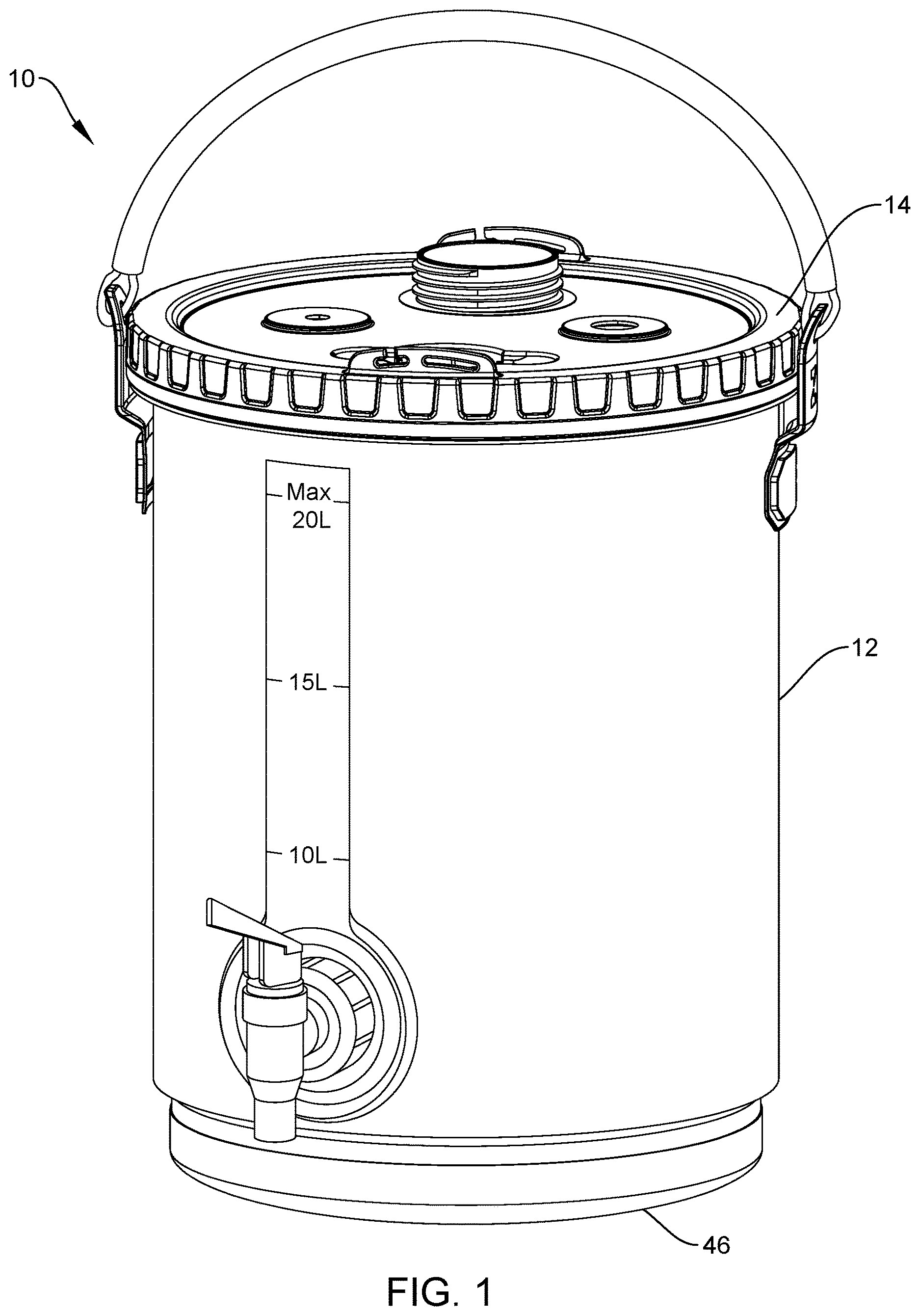 Patent US12617589 — Collapsible water bucket with screw-on lid — Figure 1
