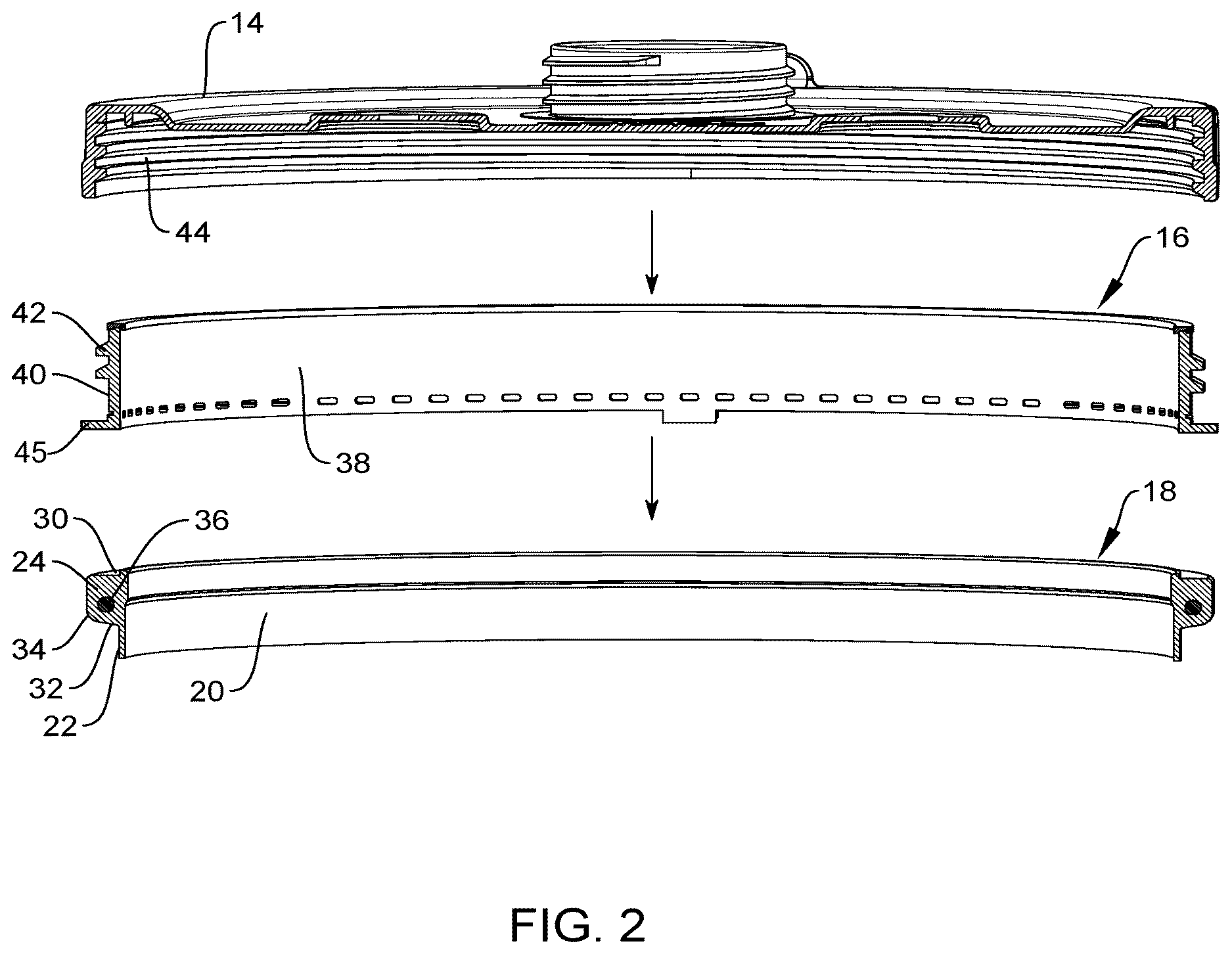 Patent US12617589 Figure 2 – Collapsible water bucket with screw-on lid