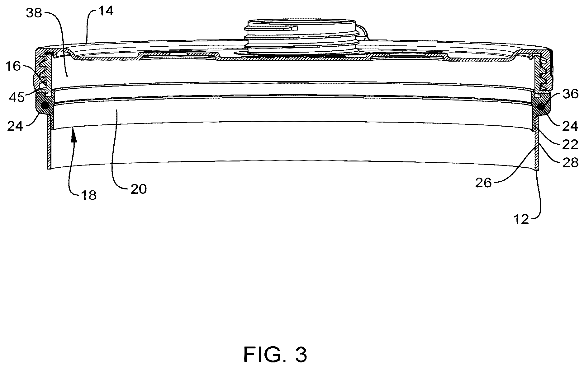 Patent US12617589 Figure 3 – Collapsible water bucket with screw-on lid