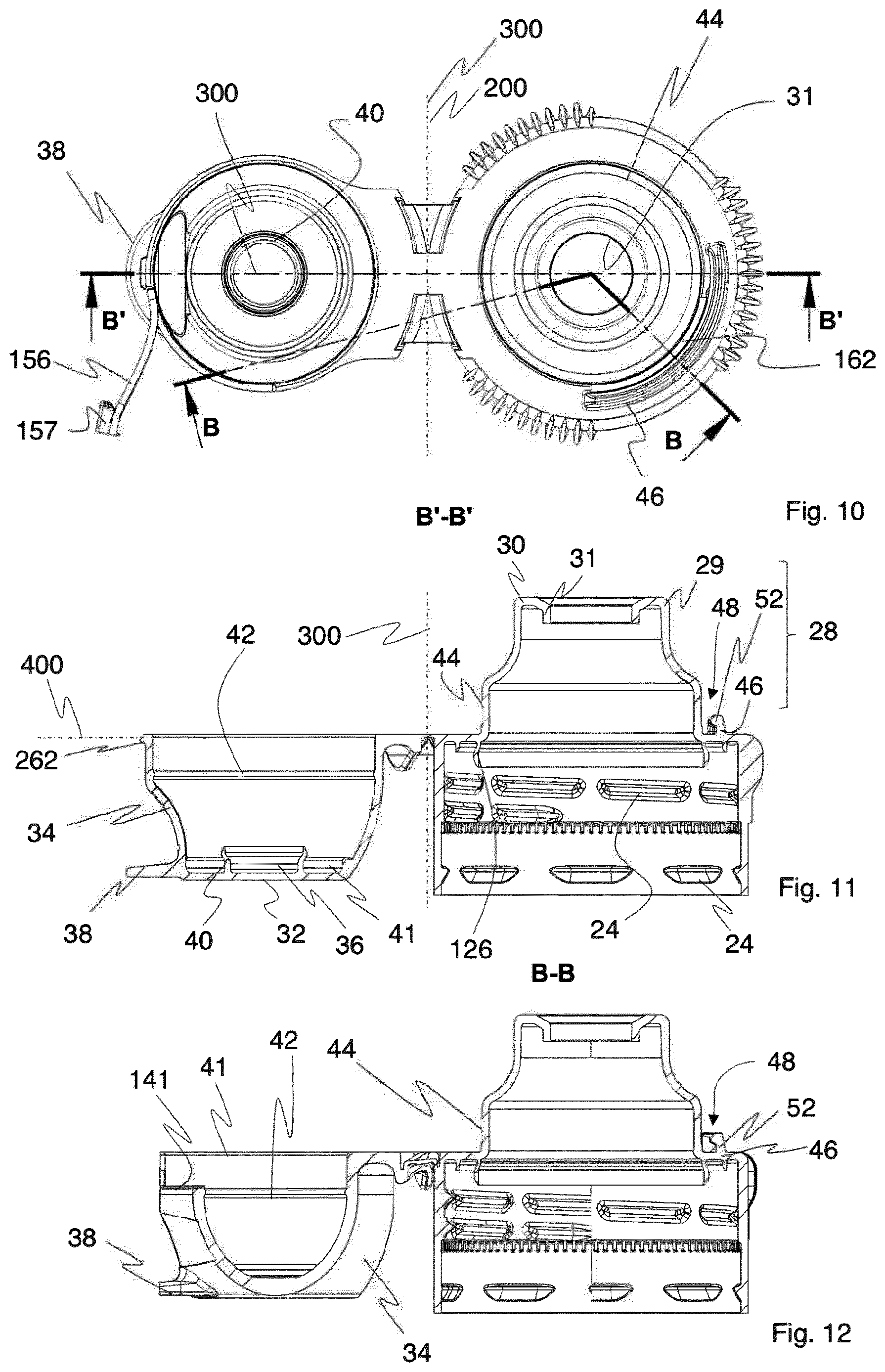 Patent US12617591 Figure 5 – Aseptic container closure having a hinge and a mouthpiece