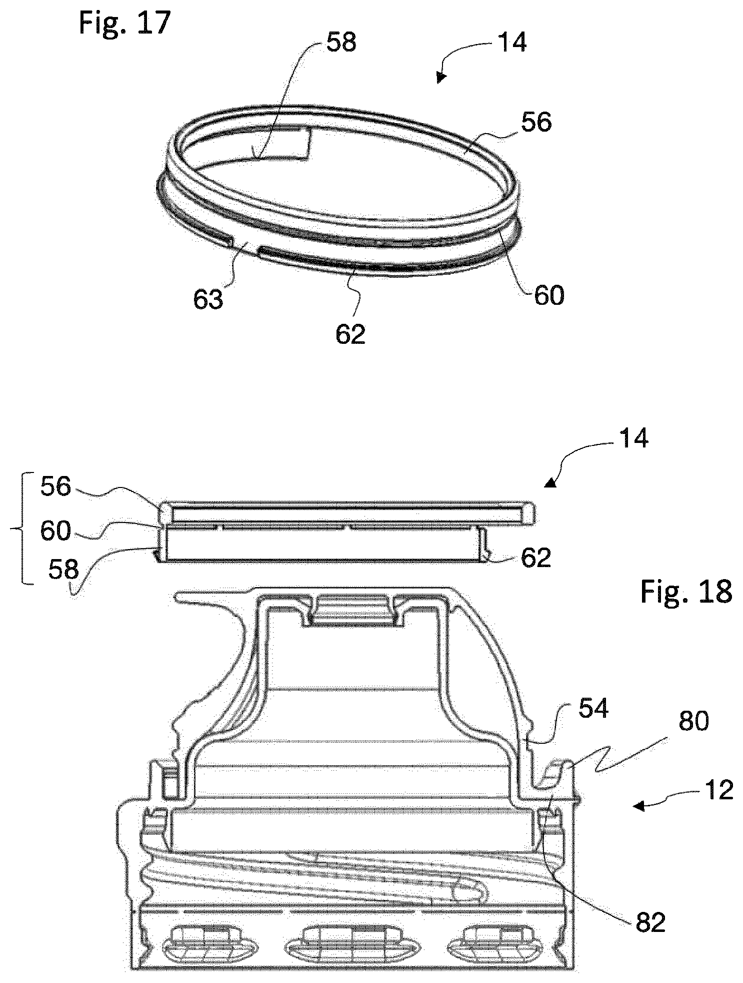 Patent US12617591 Figure 8 – Aseptic container closure having a hinge and a mouthpiece