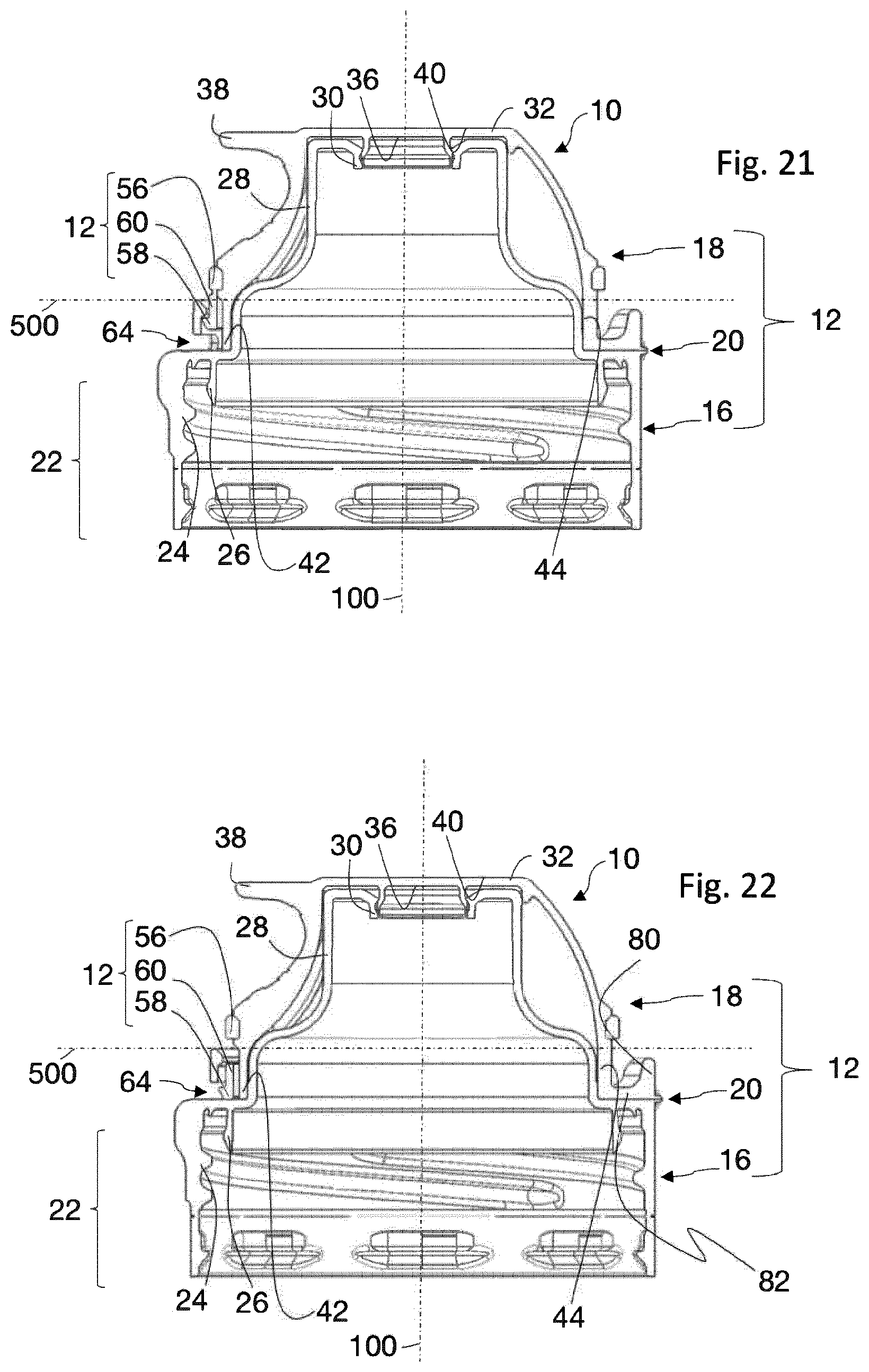 Patent US12617591 Figure 10 – Aseptic container closure having a hinge and a mouthpiece