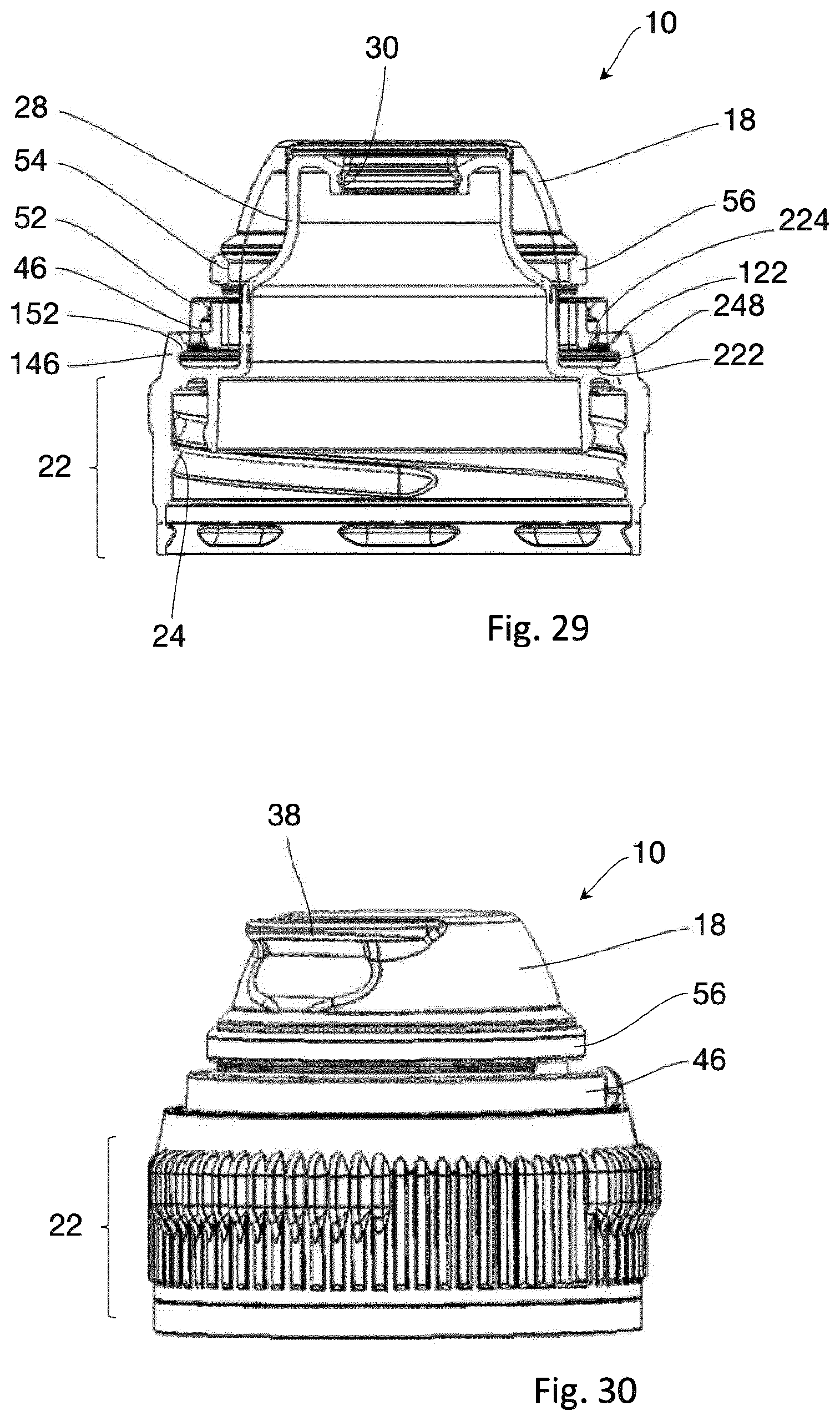 Patent US12617591 Figure 14 – Aseptic container closure having a hinge and a mouthpiece
