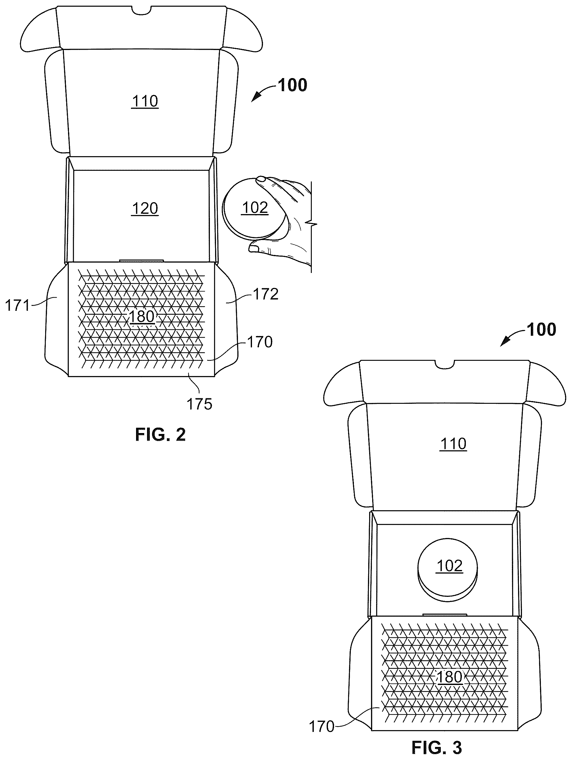 Patent US12617594 Figure 2 – Mail packaging having expandable securing fixative platform panel