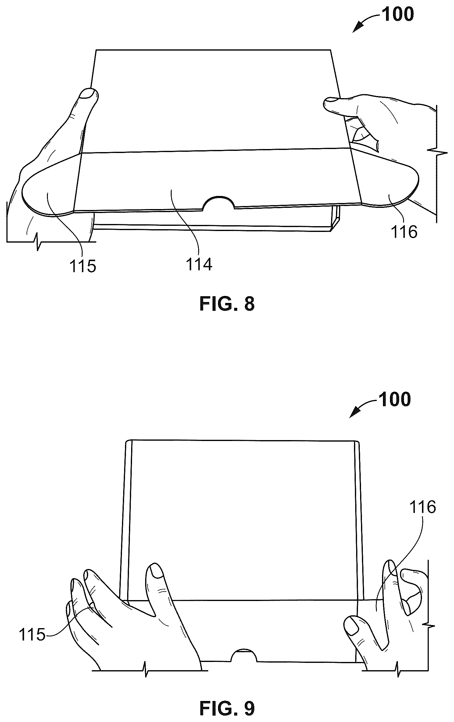 Patent US12617594 Figure 5 – Mail packaging having expandable securing fixative platform panel