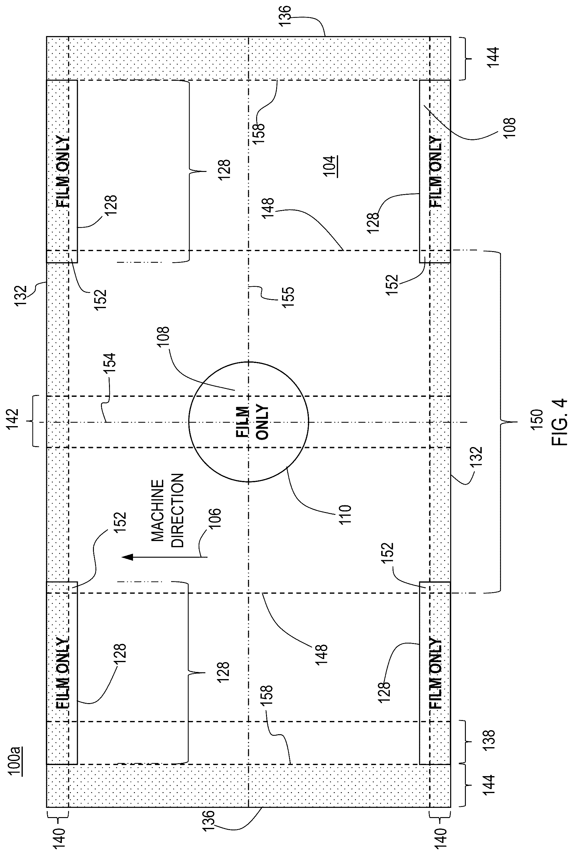 Patent US12617596 Figure 4 – Flow wrap packaging structures