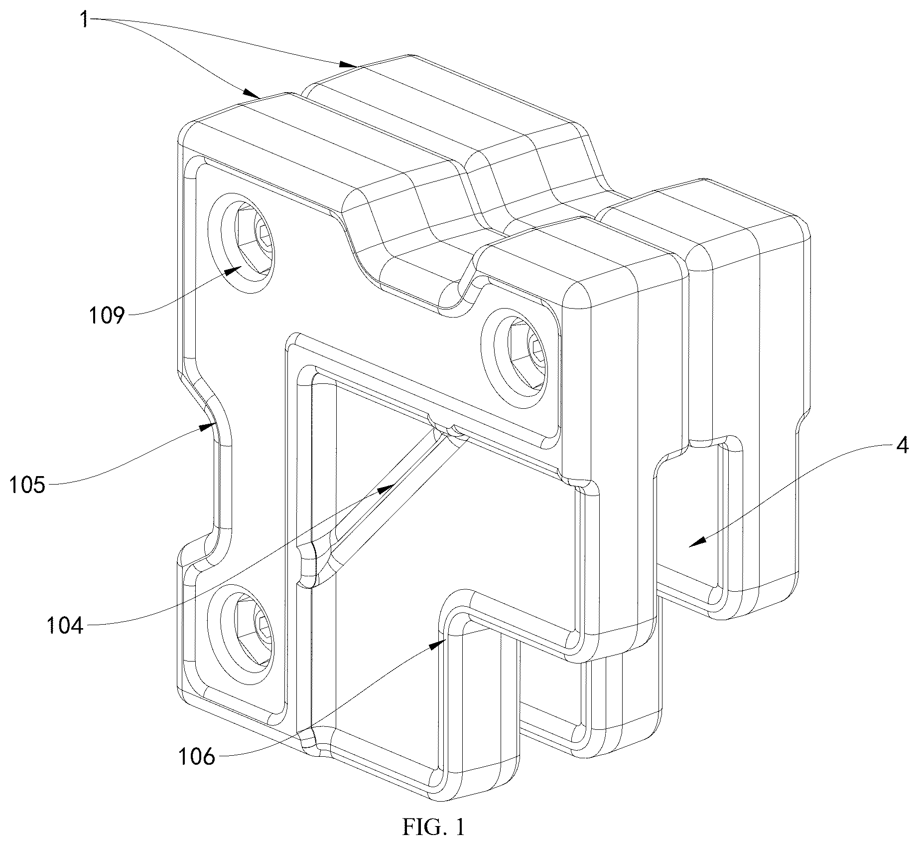 Patent US12617598 Figure 1 – Combined double-layer buffering modular concave corner protector
