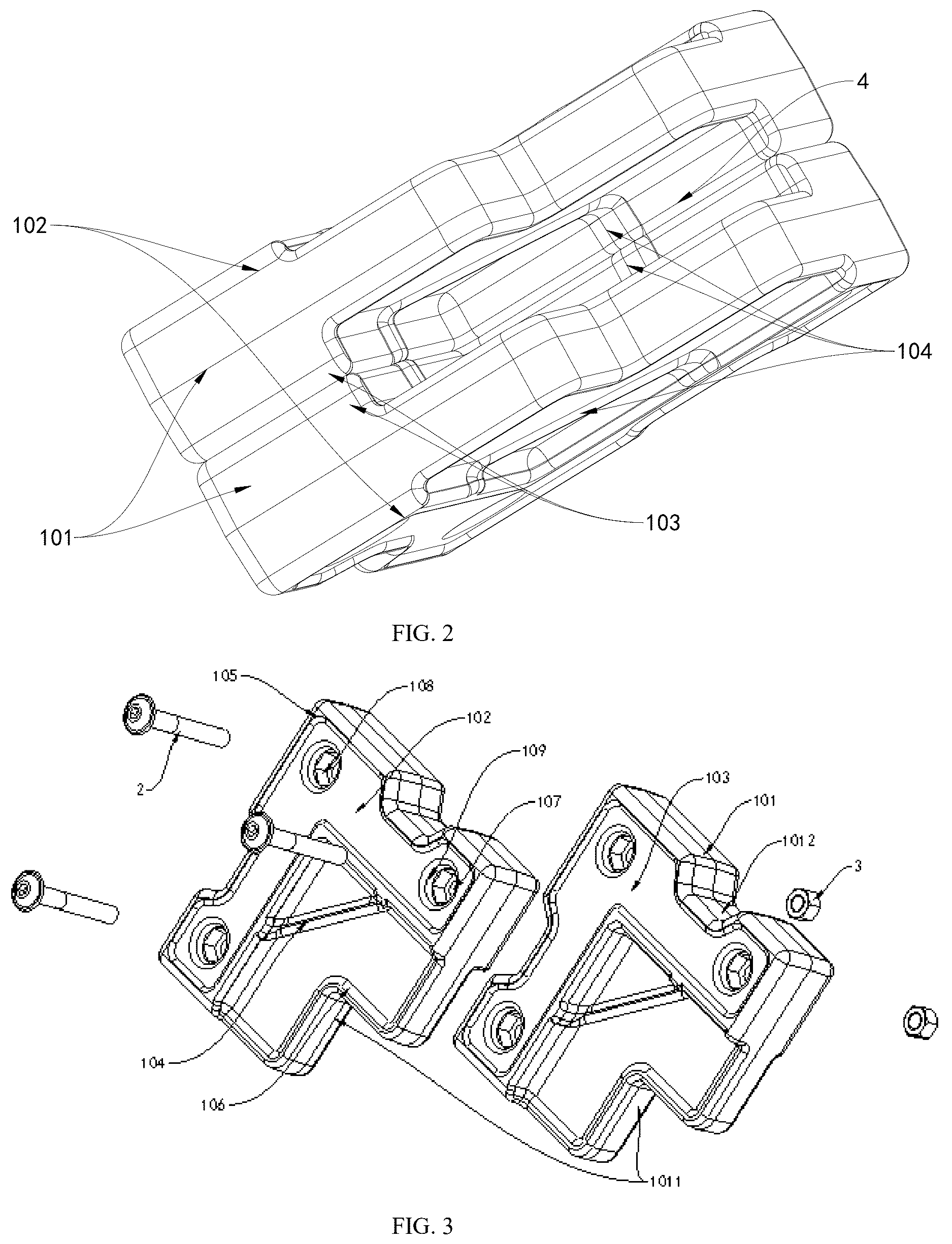 Patent US12617598 Figure 2 – Combined double-layer buffering modular concave corner protector