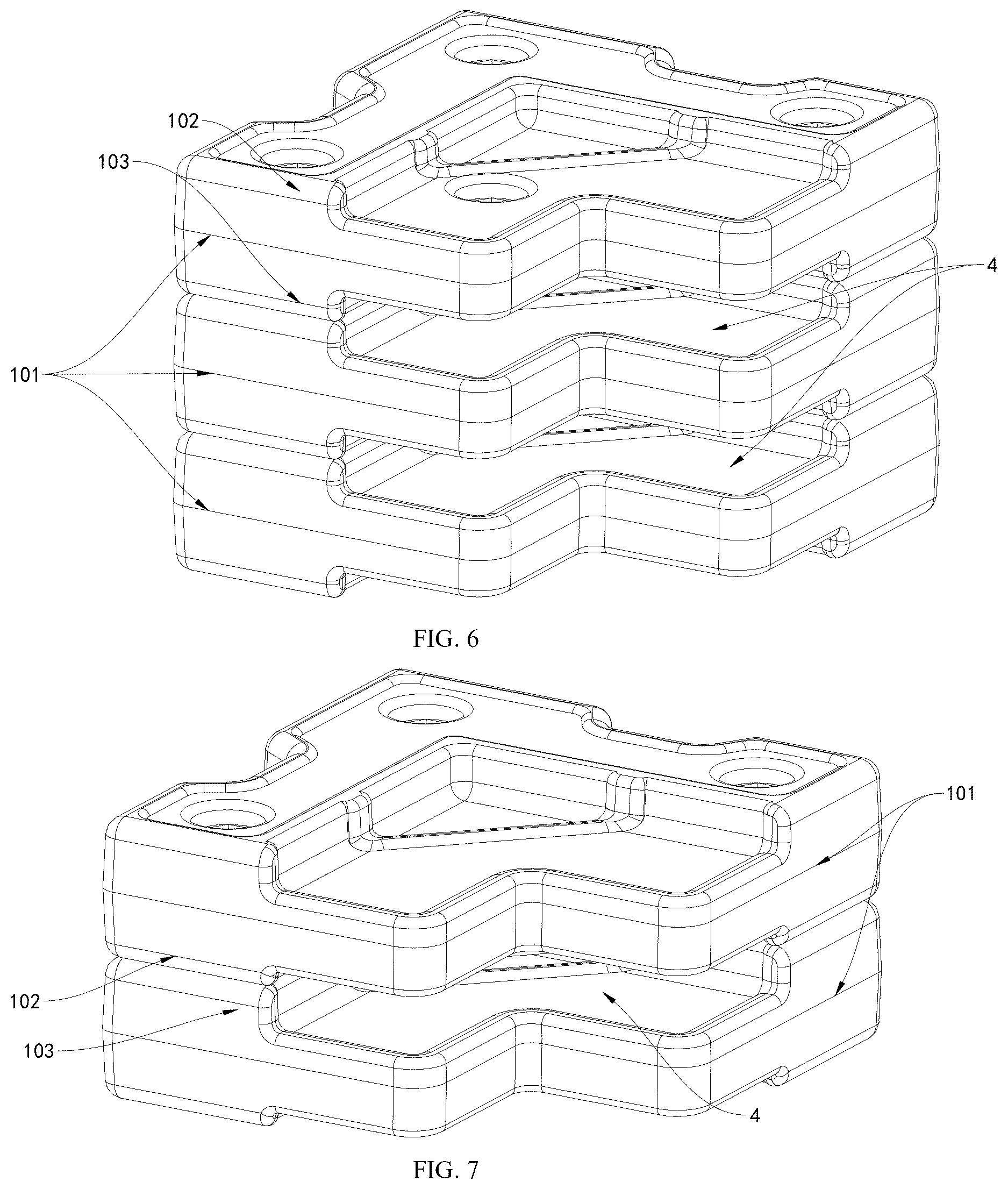 Patent US12617598 Figure 4 – Combined double-layer buffering modular concave corner protector
