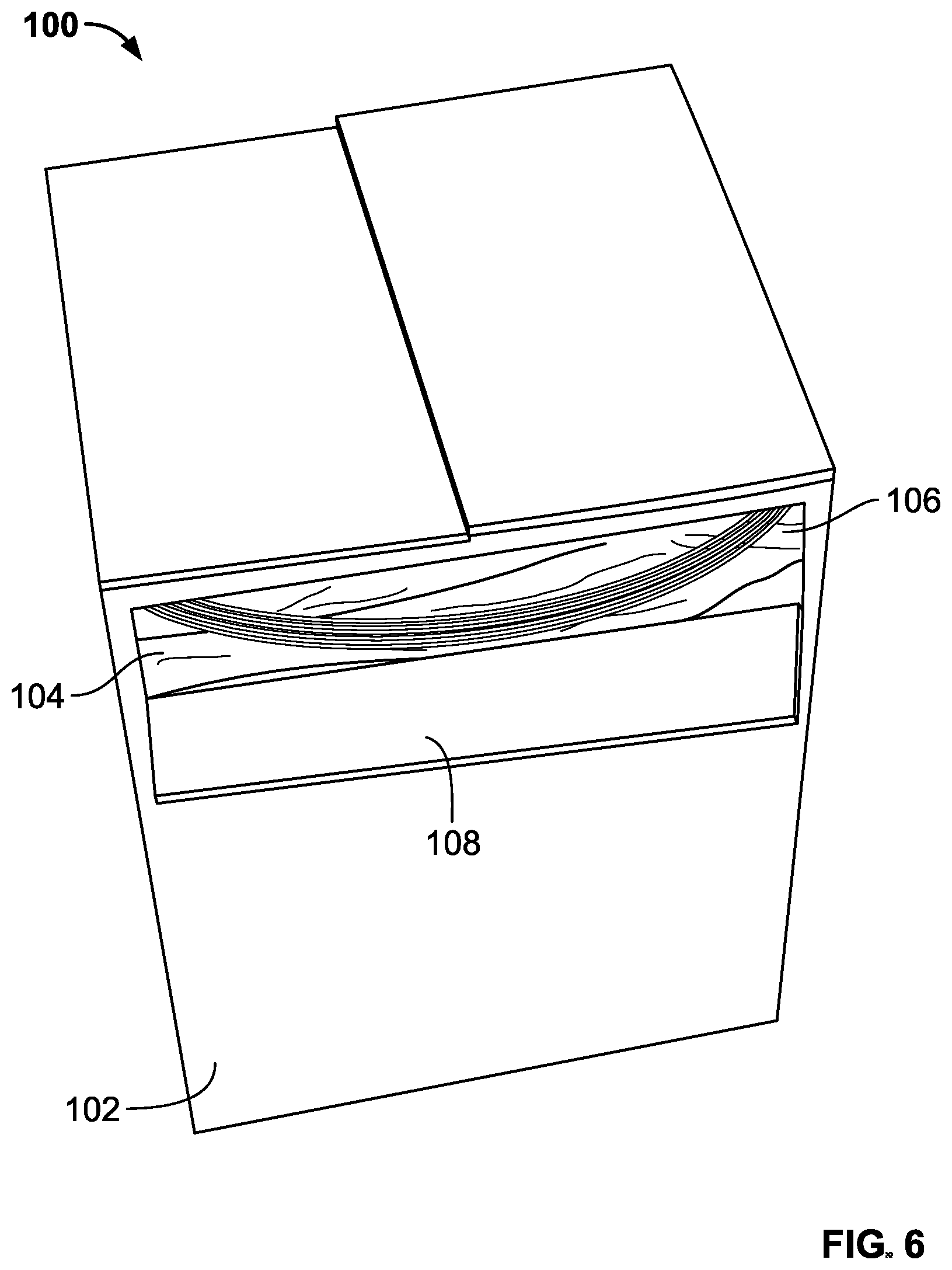 Patent US12617601 Figure 5 – Dispenser for a continuous strip of a substrate supporting bend-sensitive items