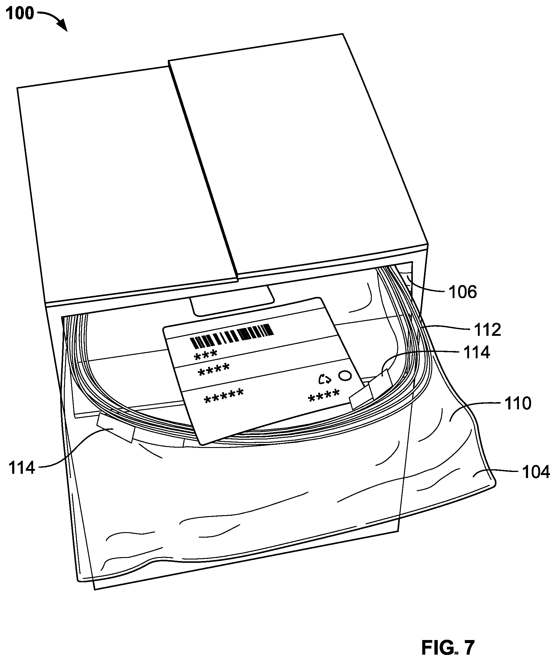 Patent US12617601 Figure 6 – Dispenser for a continuous strip of a substrate supporting bend-sensitive items