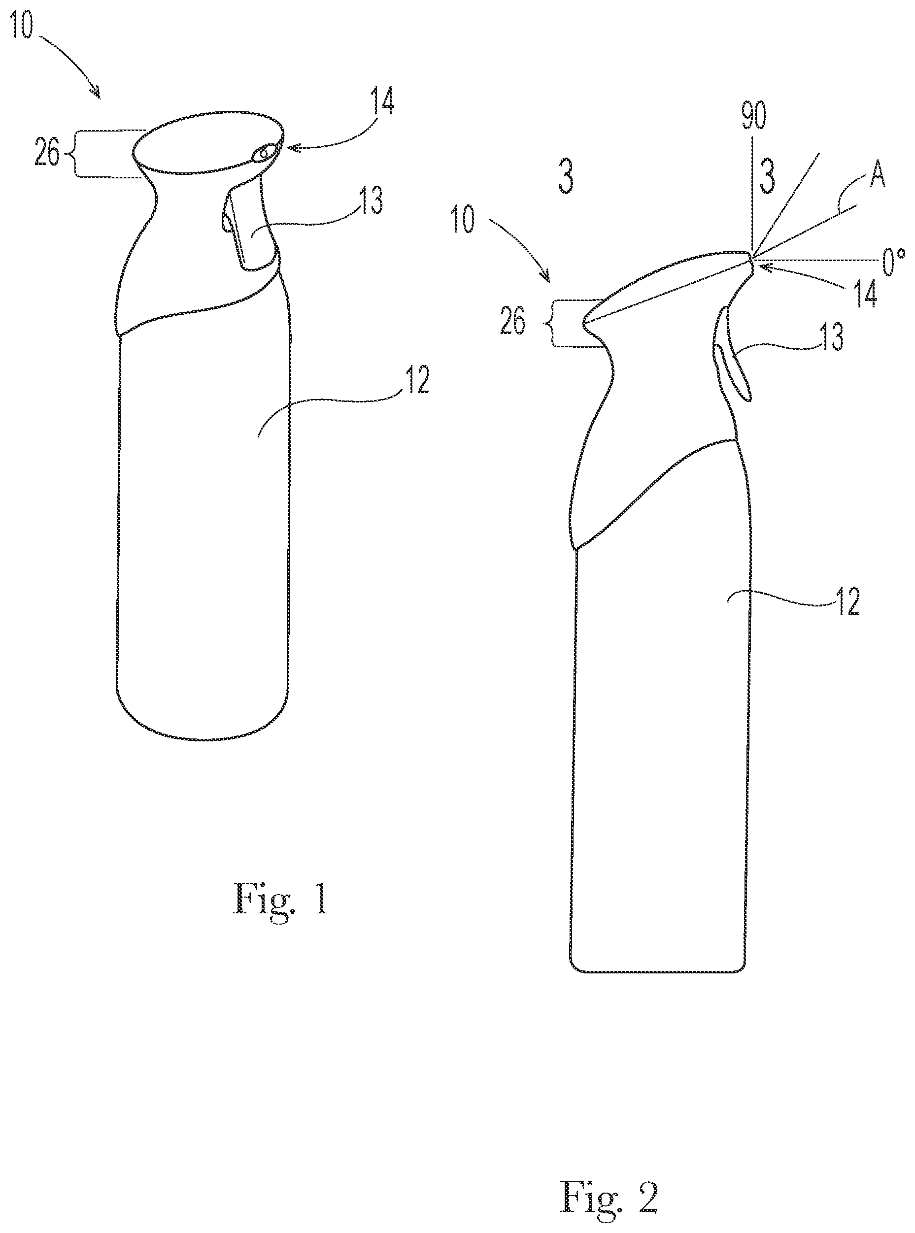 Patent US12617602 Figure 1 – Aerosol dispenser and nozzle with reduced drip