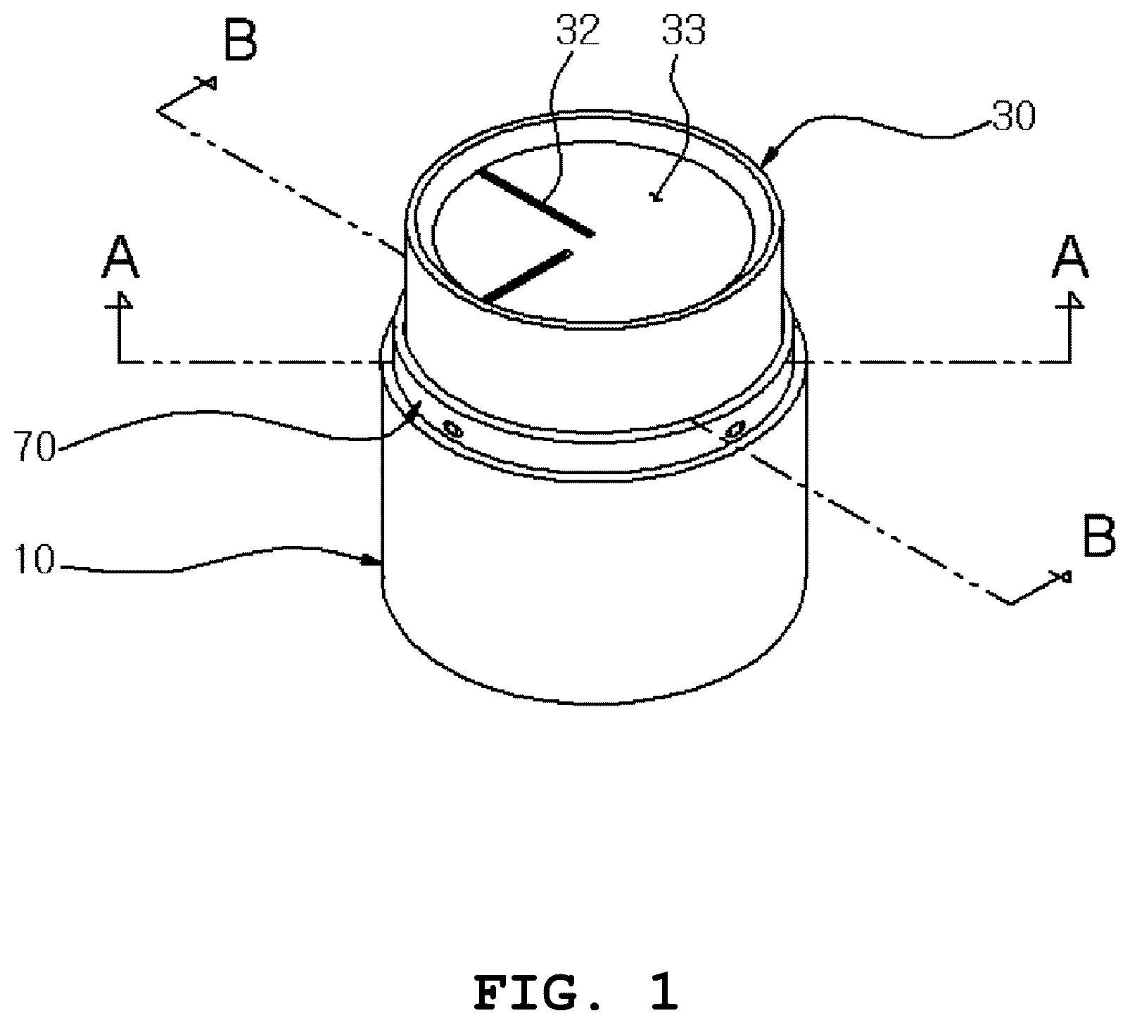 Patent US12617603 — Rotational discharge-type cosmetic container — Figure 1