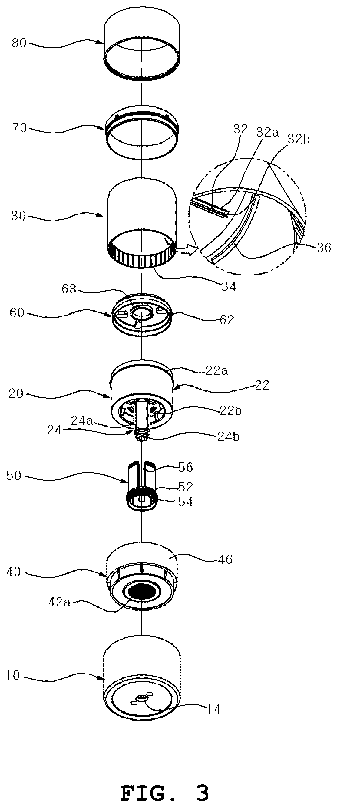 Patent US12617603 Figure 3 – Rotational discharge-type cosmetic container