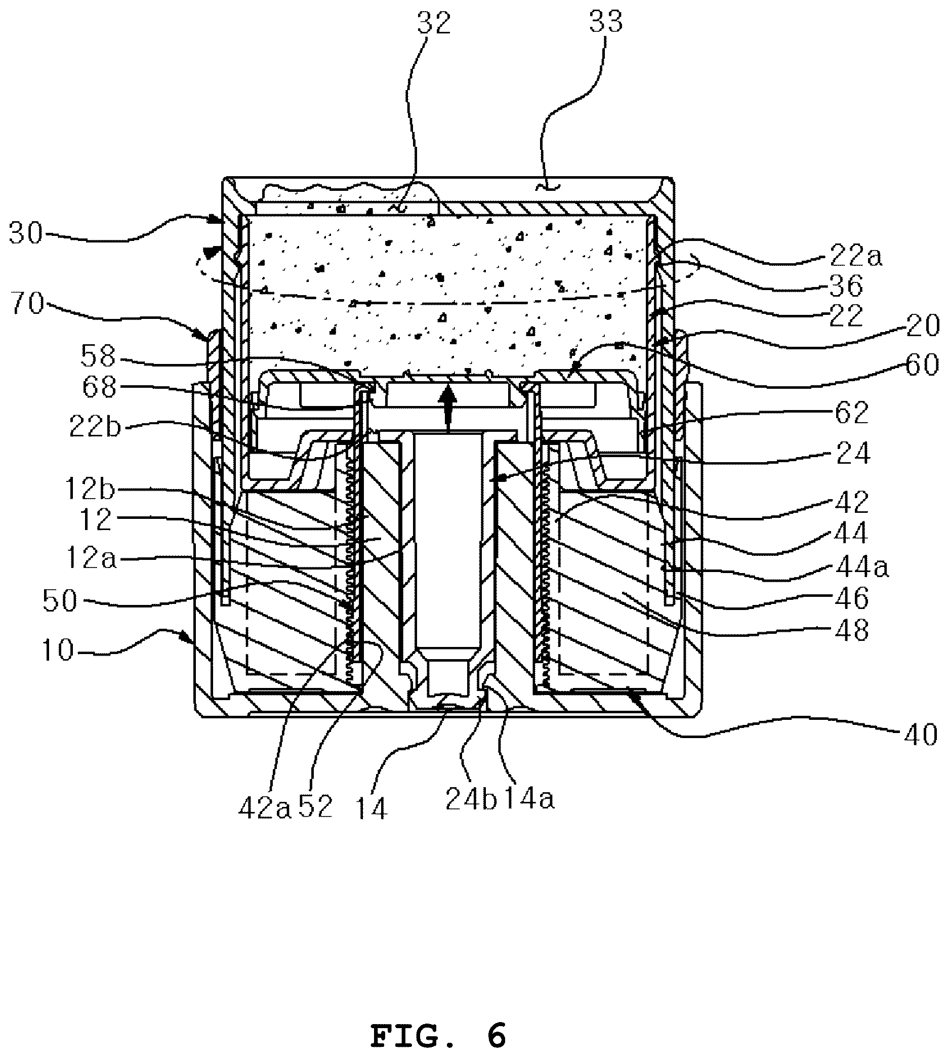 Patent US12617603 Figure 6 – Rotational discharge-type cosmetic container