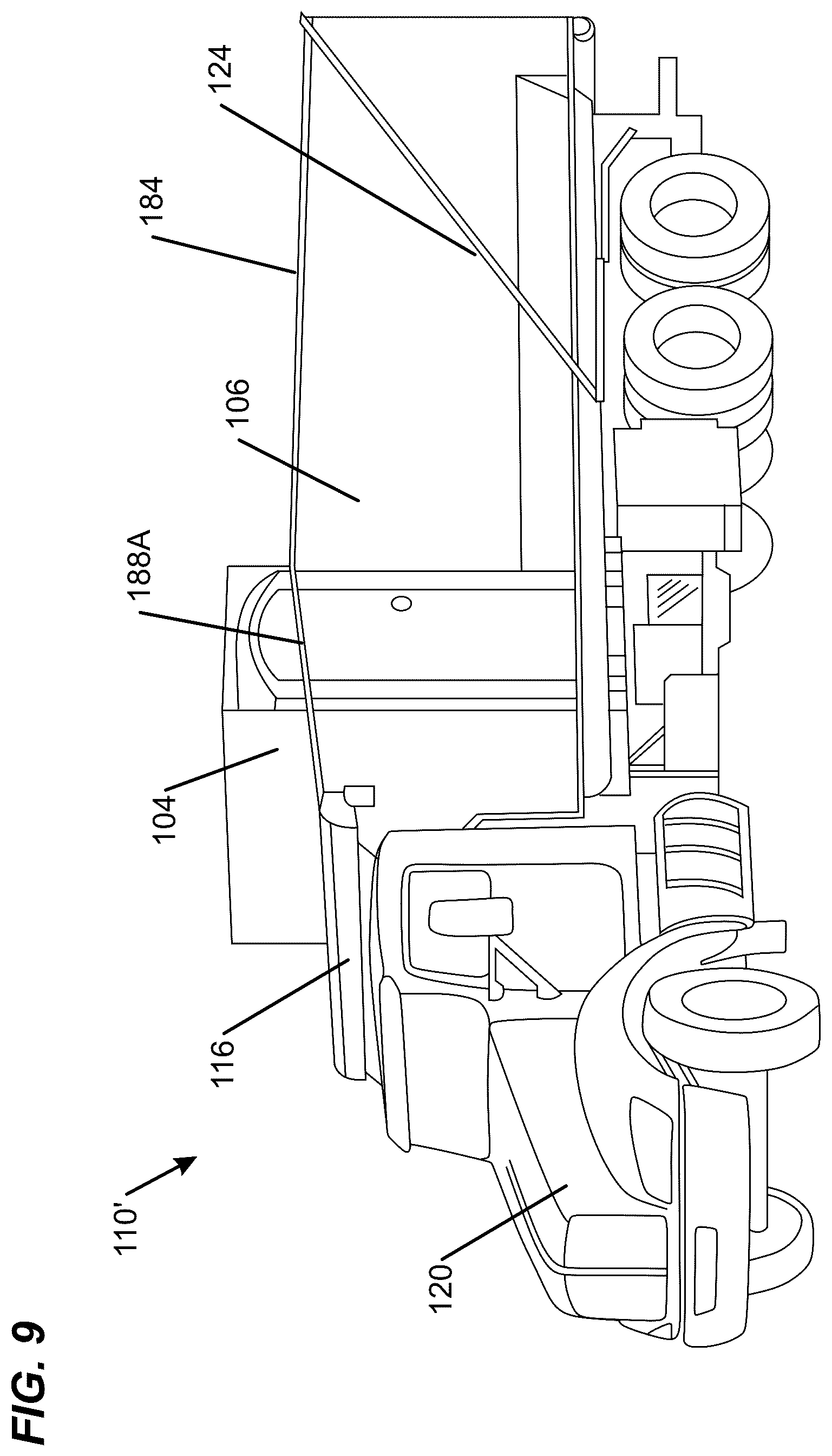 Patent US12617607 Figure 9 – Covered dumpster and portable toilet system