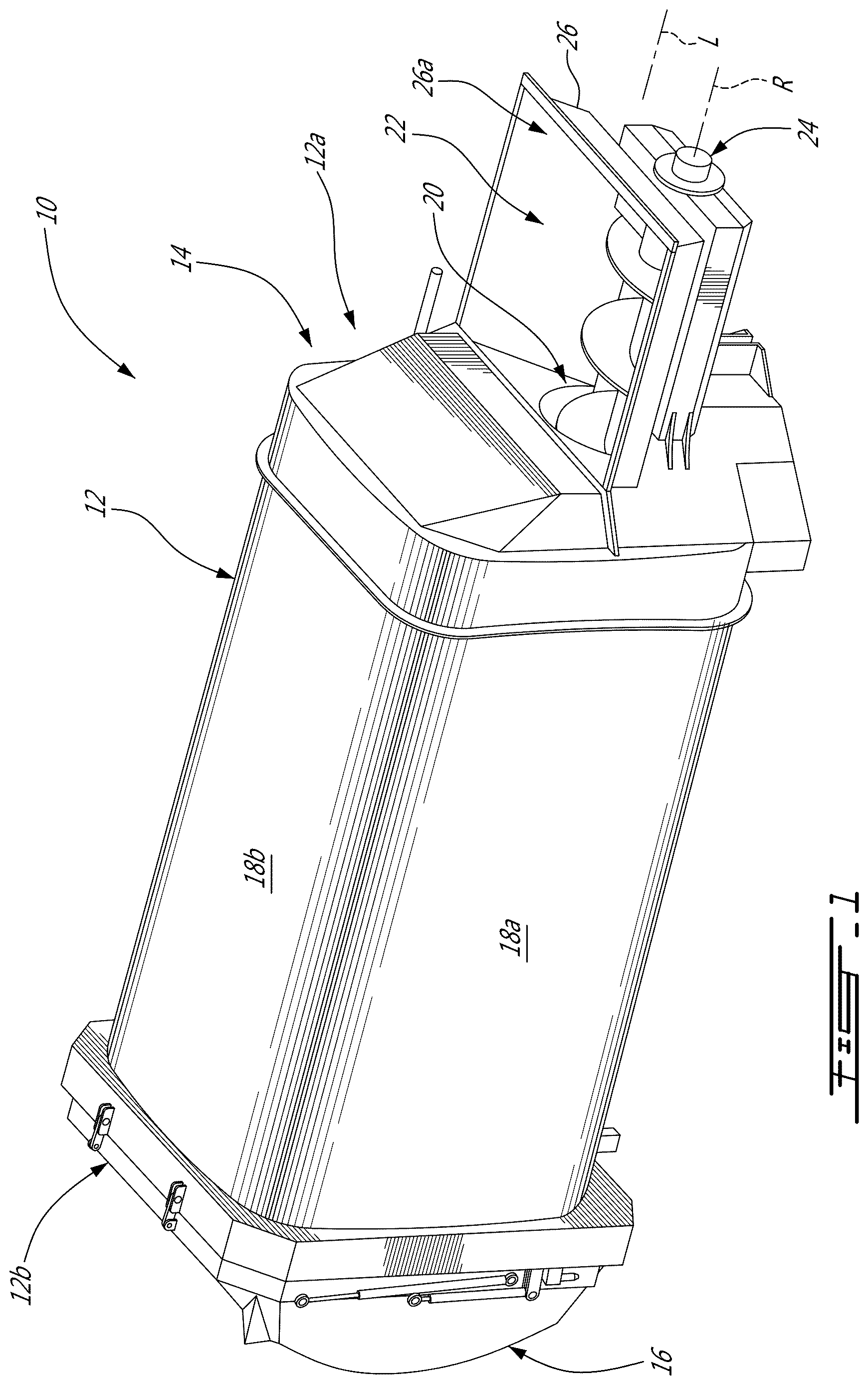 Patent US12617608 Figure 1 – Pack through eject panel