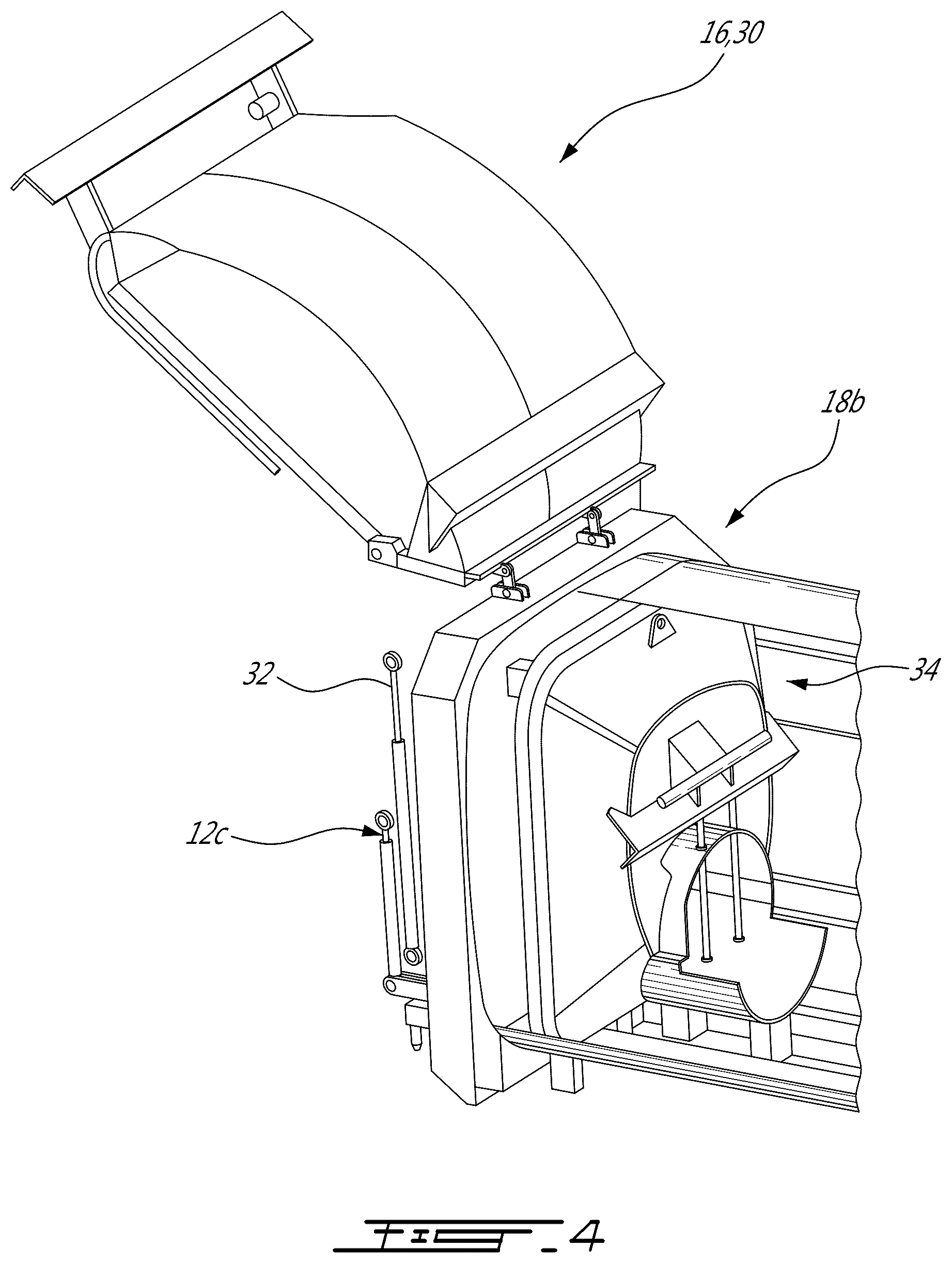 Patent US12617608 Figure 4 – Pack through eject panel