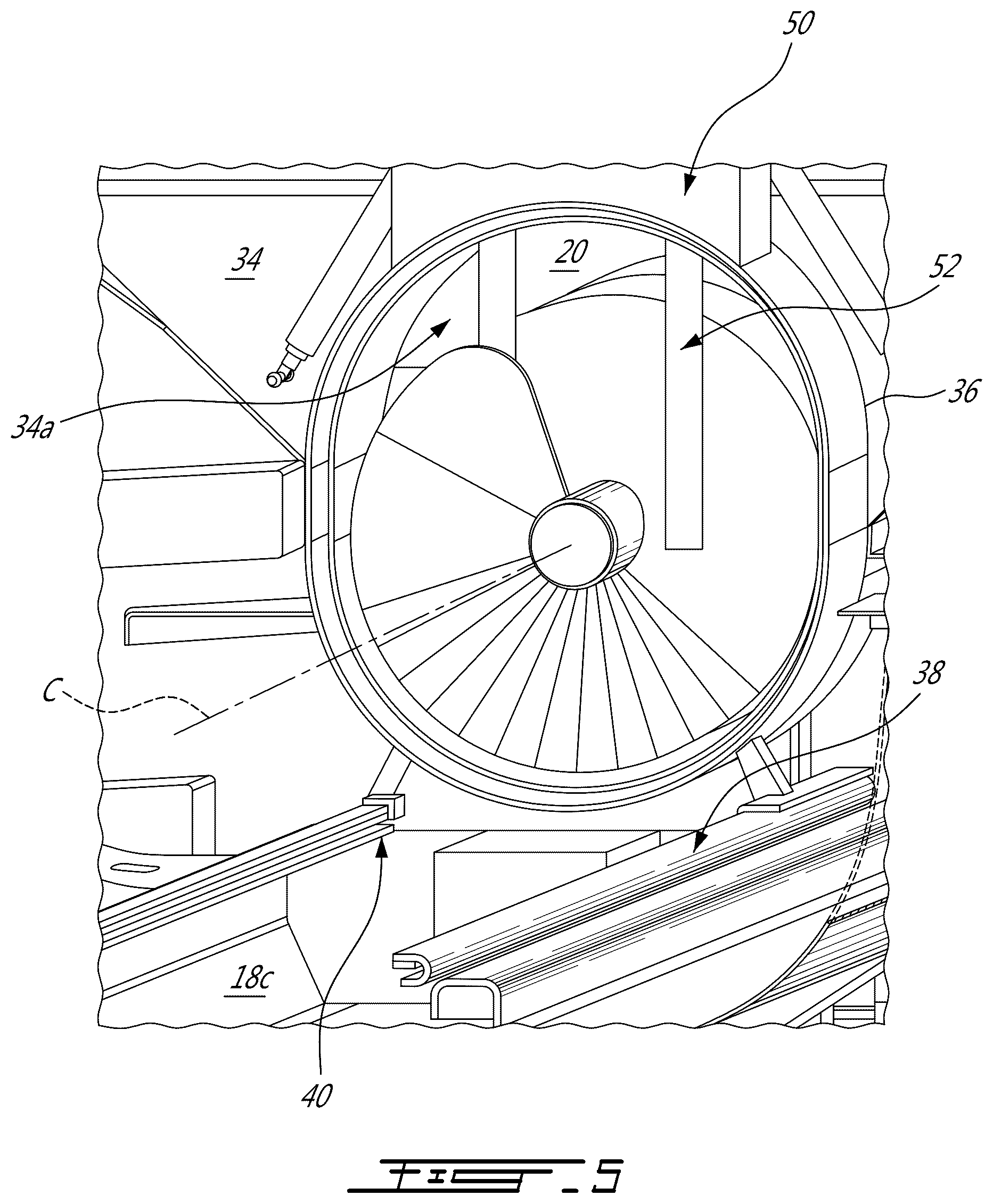Patent US12617608 Figure 5 – Pack through eject panel