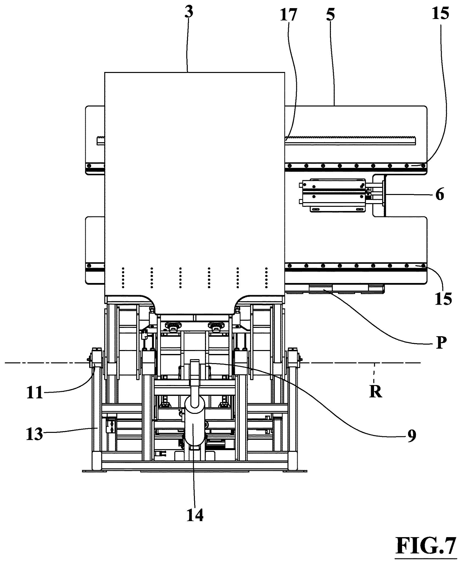 Patent US12617621 Figure 7 – Device for replacing a pallet