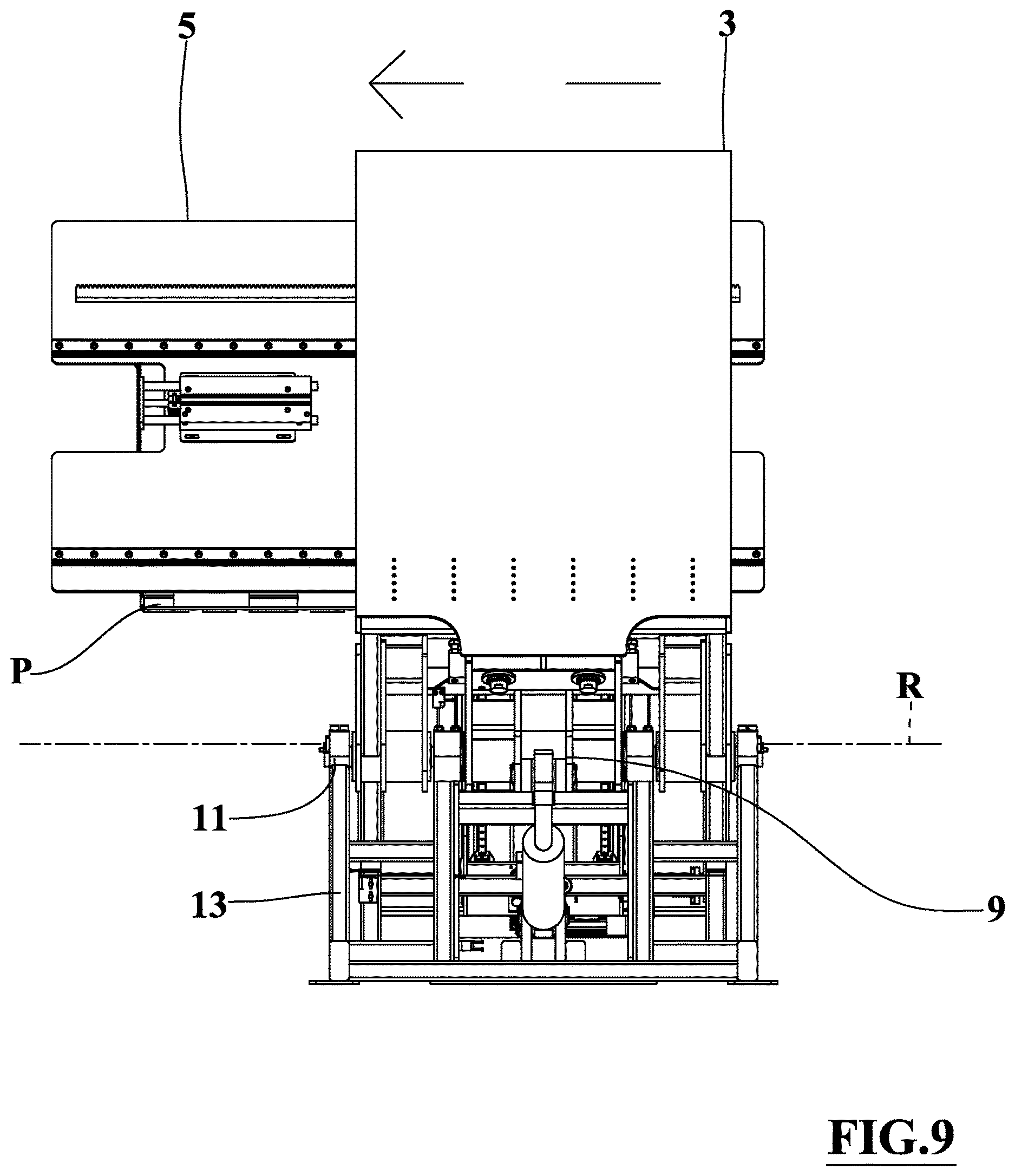 Patent US12617621 Figure 9 – Device for replacing a pallet