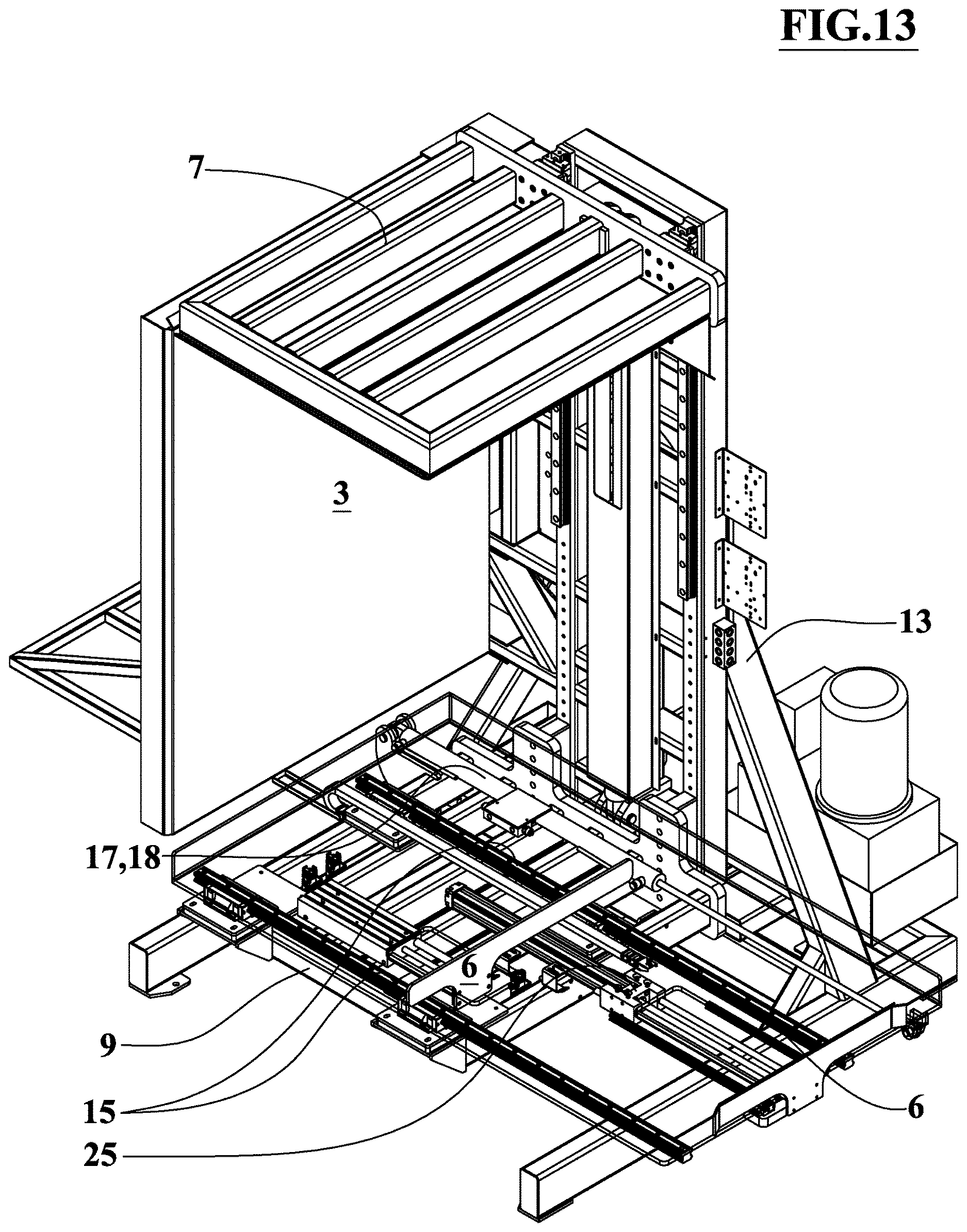 Patent US12617621 Figure 13 – Device for replacing a pallet