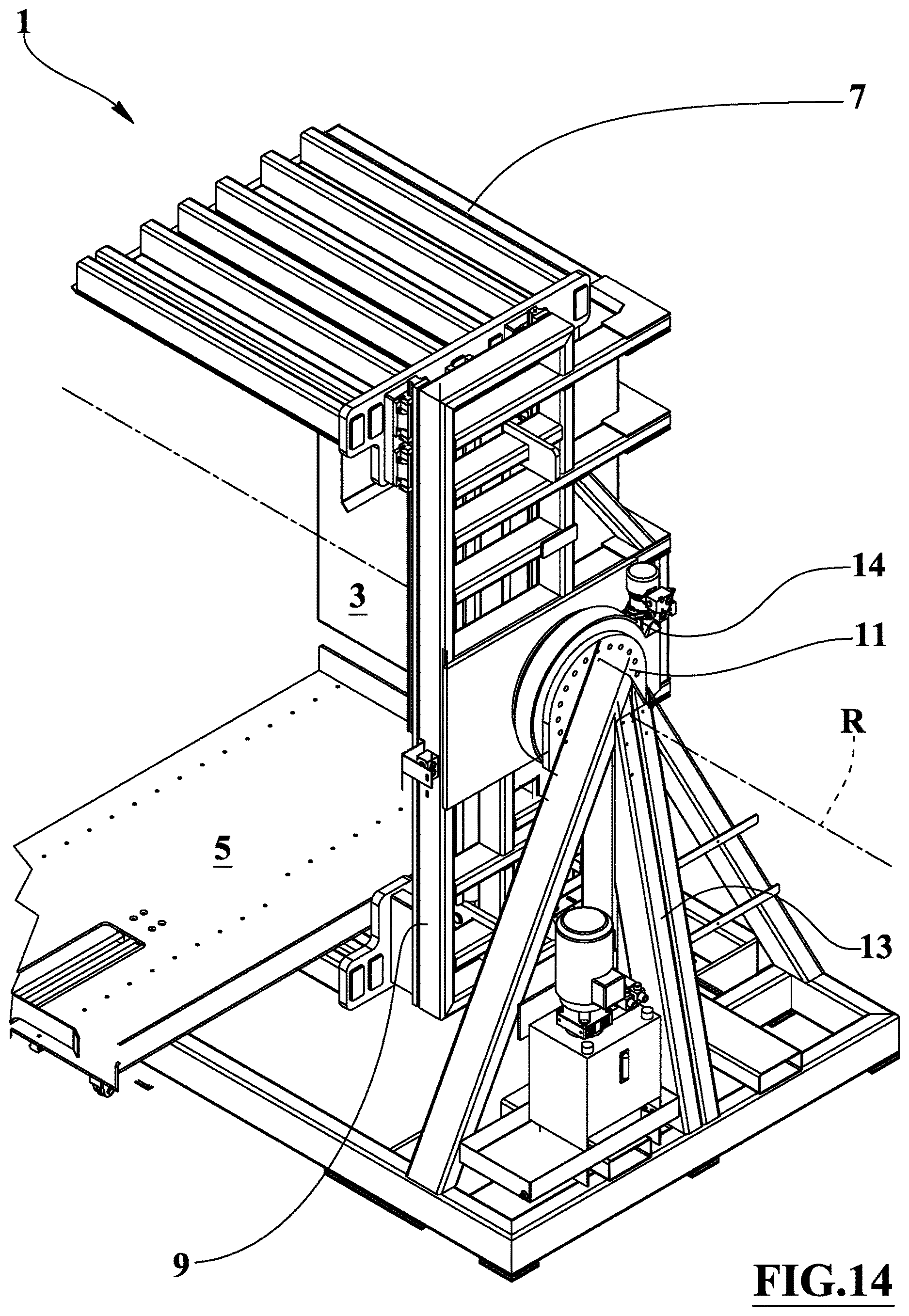 Patent US12617621 Figure 14 – Device for replacing a pallet